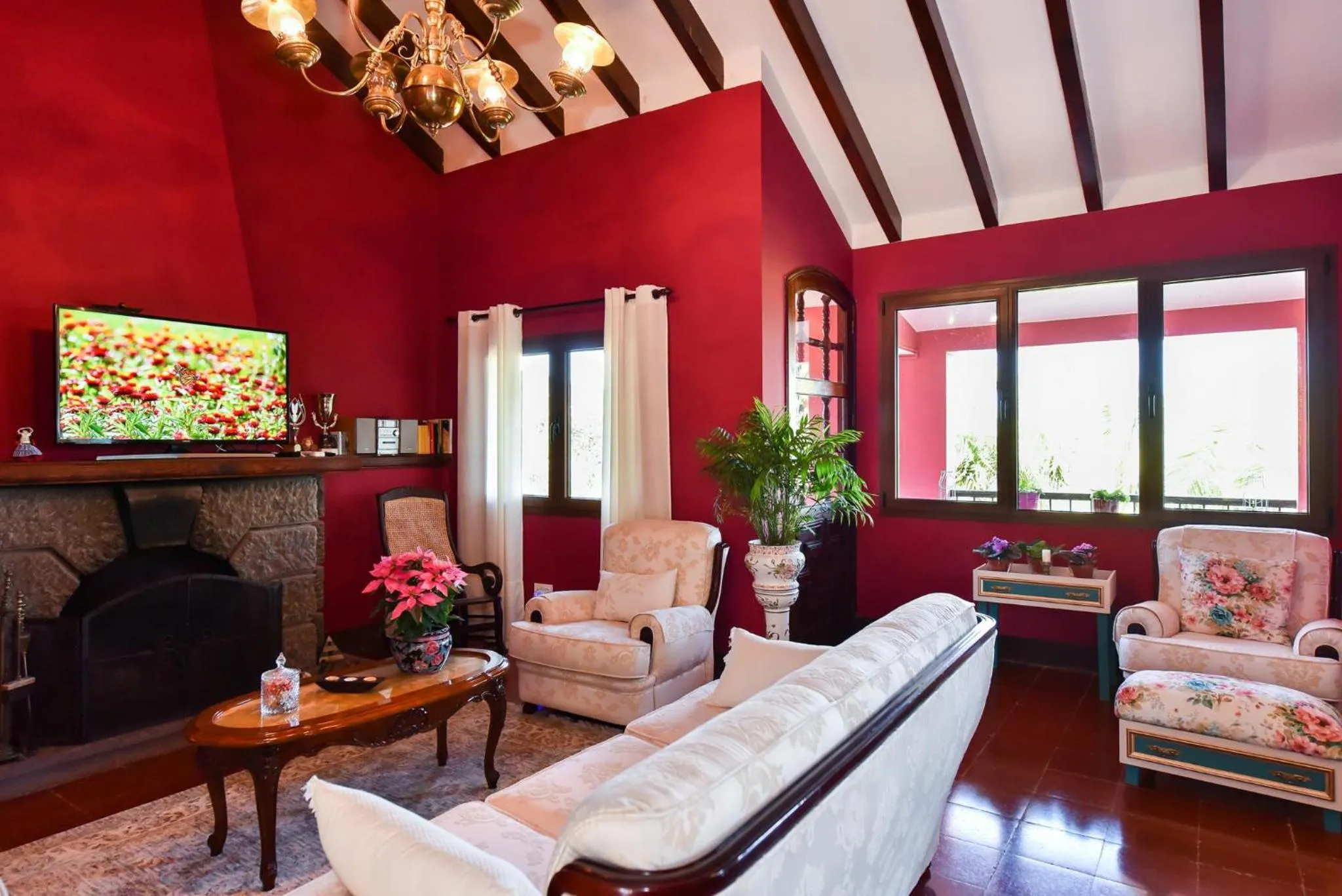 Living room in Finca Madroñal with Pool in Gran Canaria by VillaGranCanaria