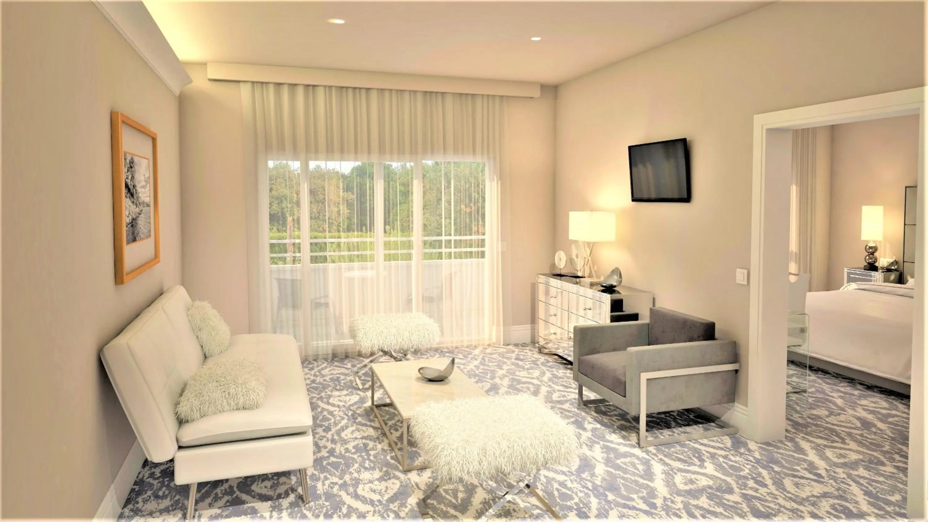 Living room, Bed in Royal Palm Hotel