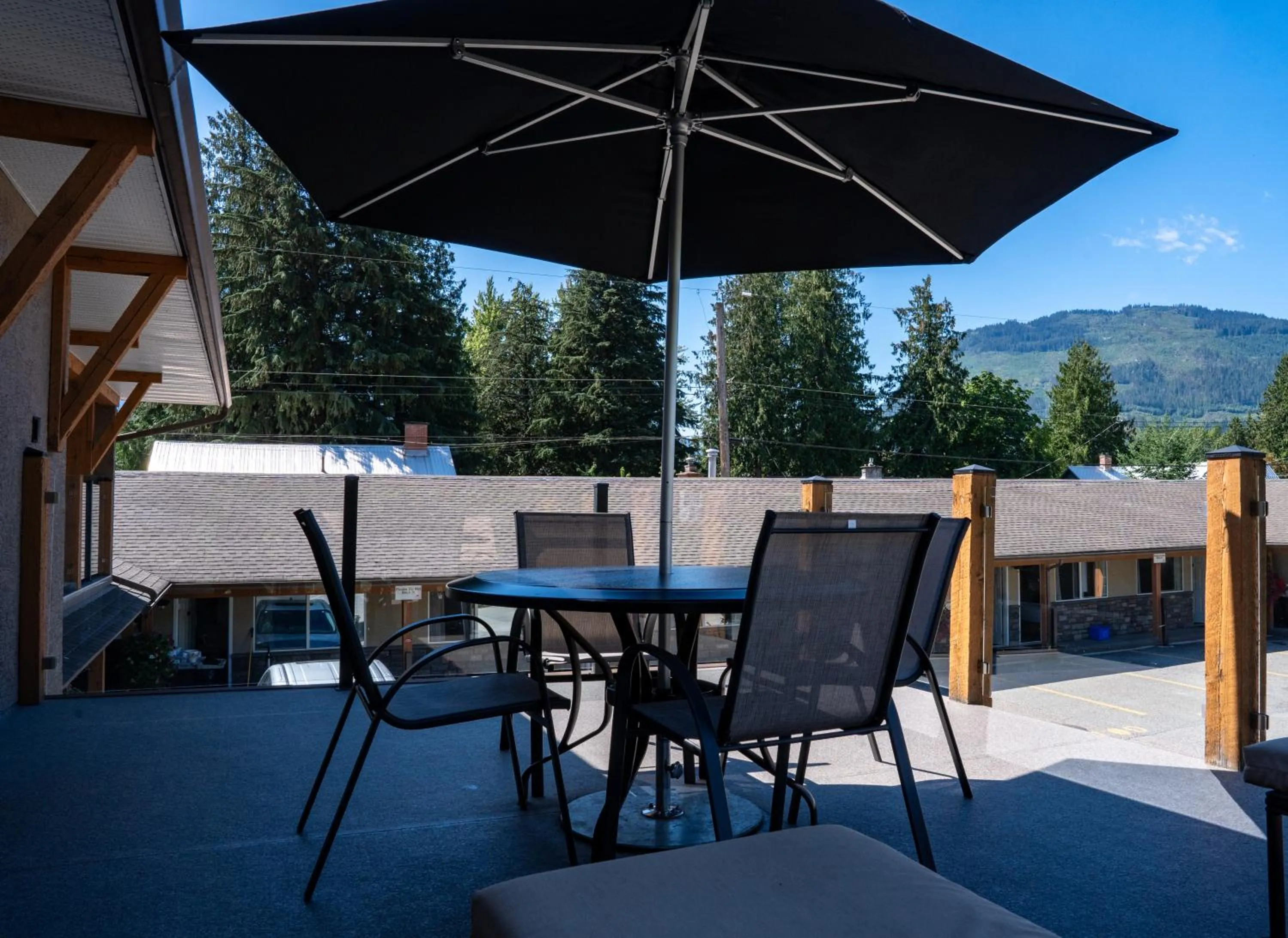 Patio in Swiss Chalet Motel