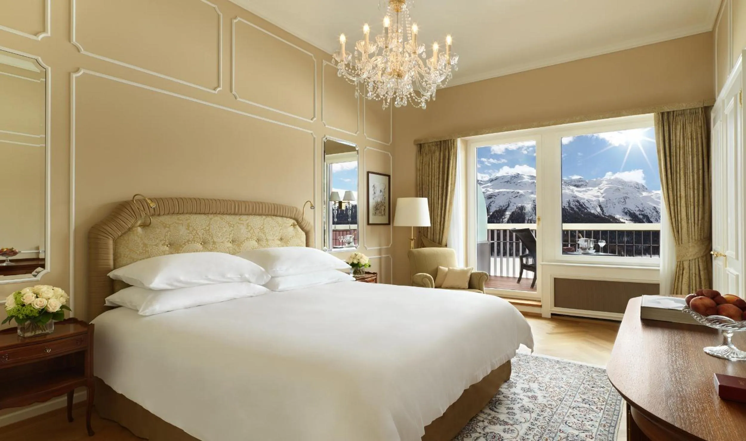 Bedroom, Bed in Badrutt's Palace Hotel St Moritz