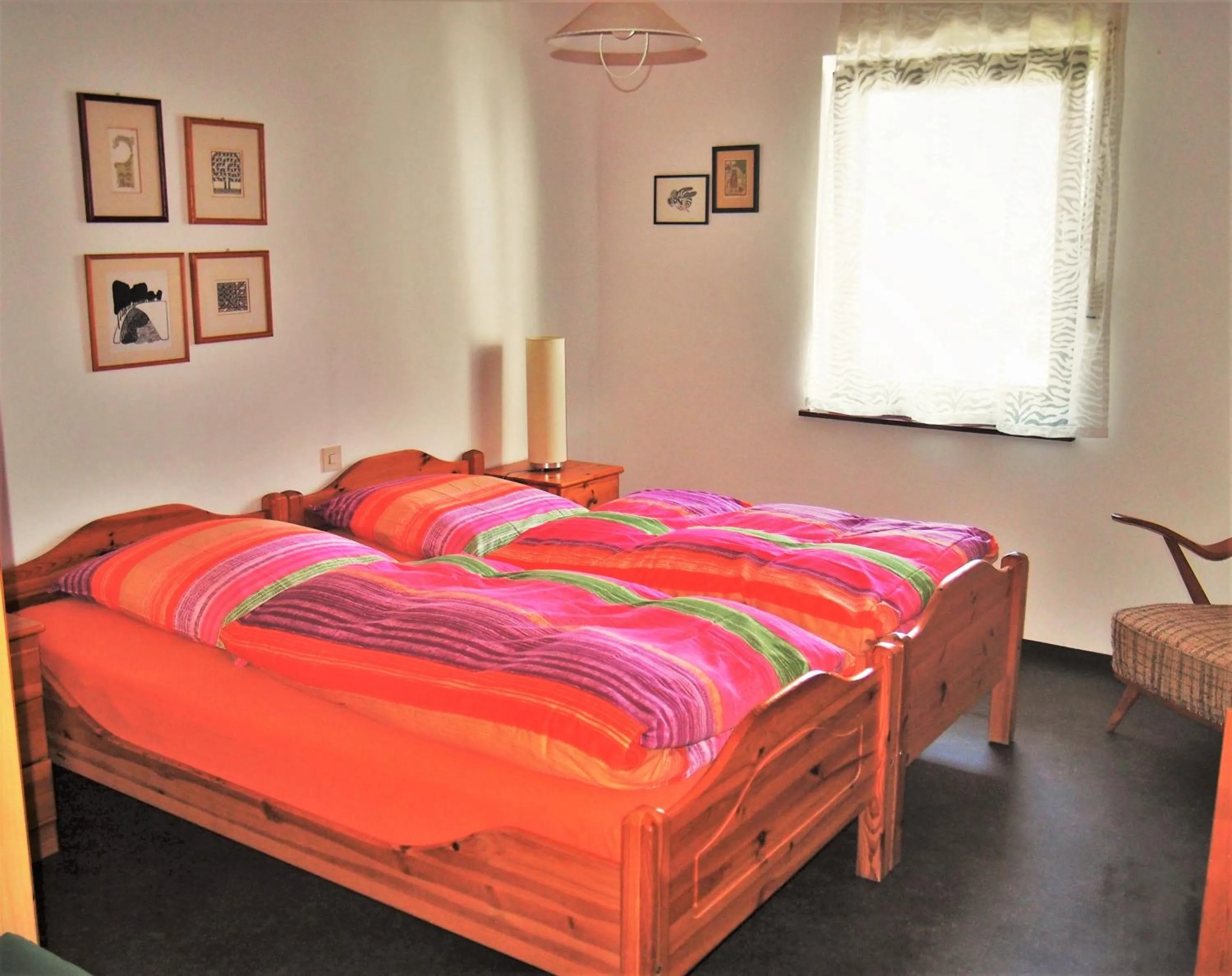 Bed in Ferienwohnung Seidenfaden