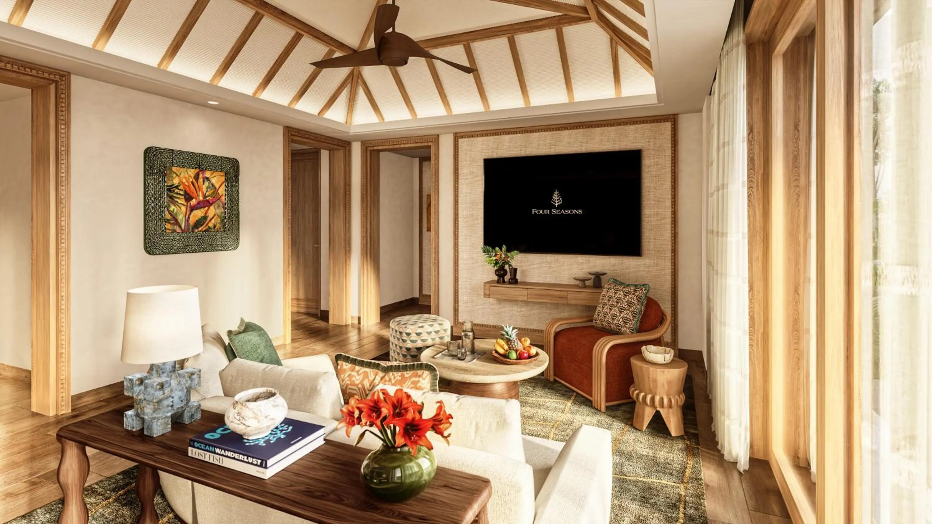 Living room in Four Seasons Resort Mauritius at Anahita