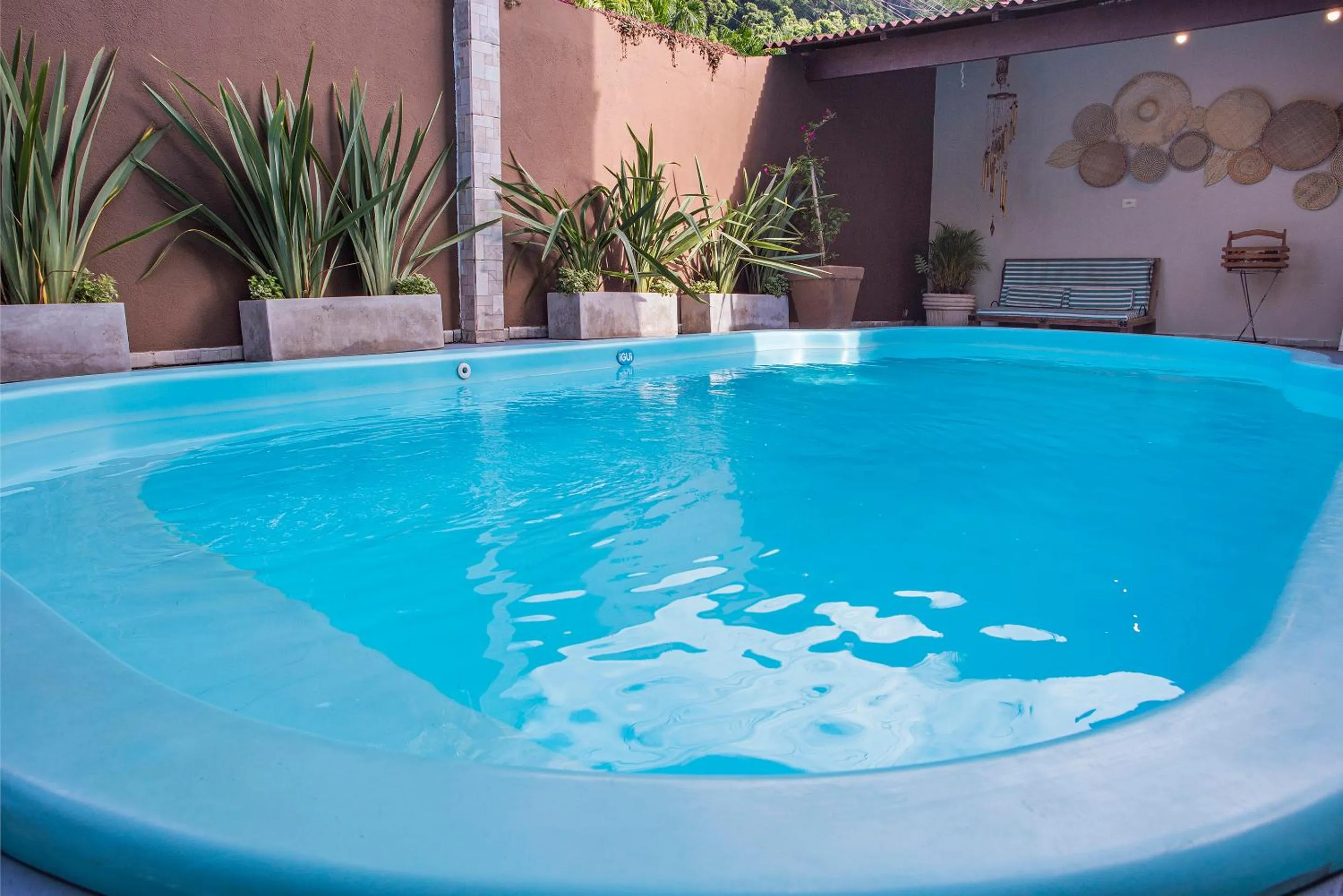 Pool view in Pousada Castelinho