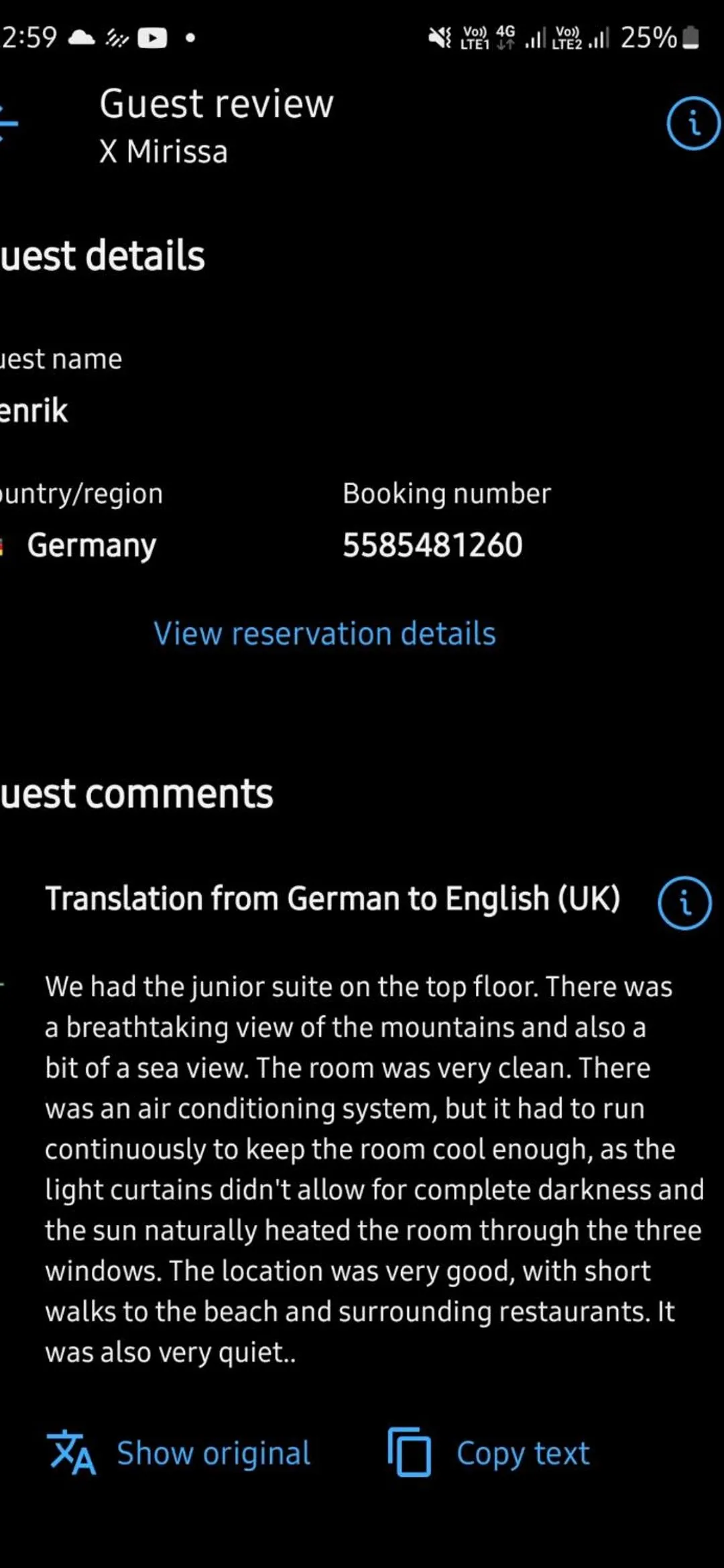 Text overlay in X Mirissa
