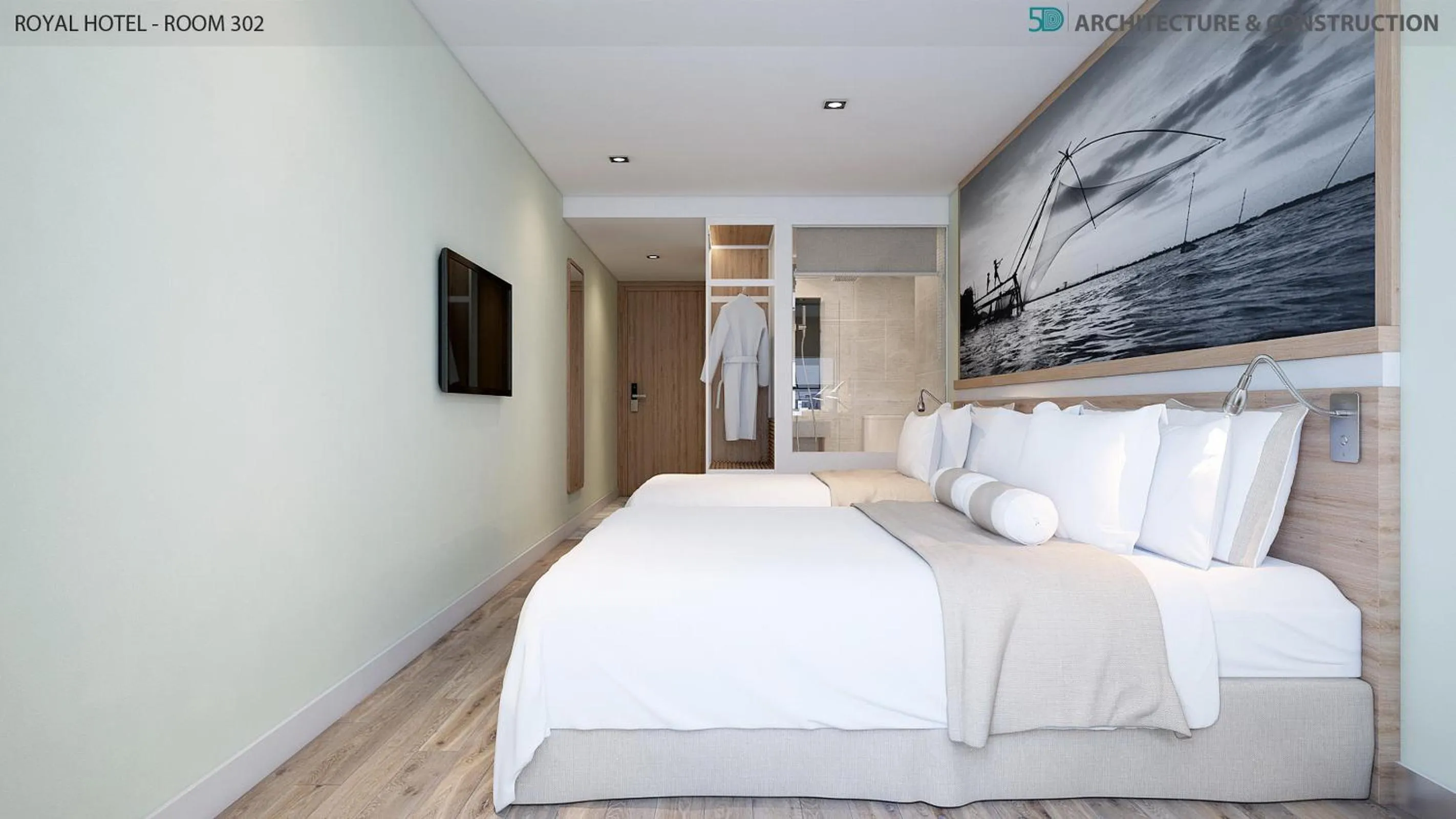 Bed in Royal HPM Hotel