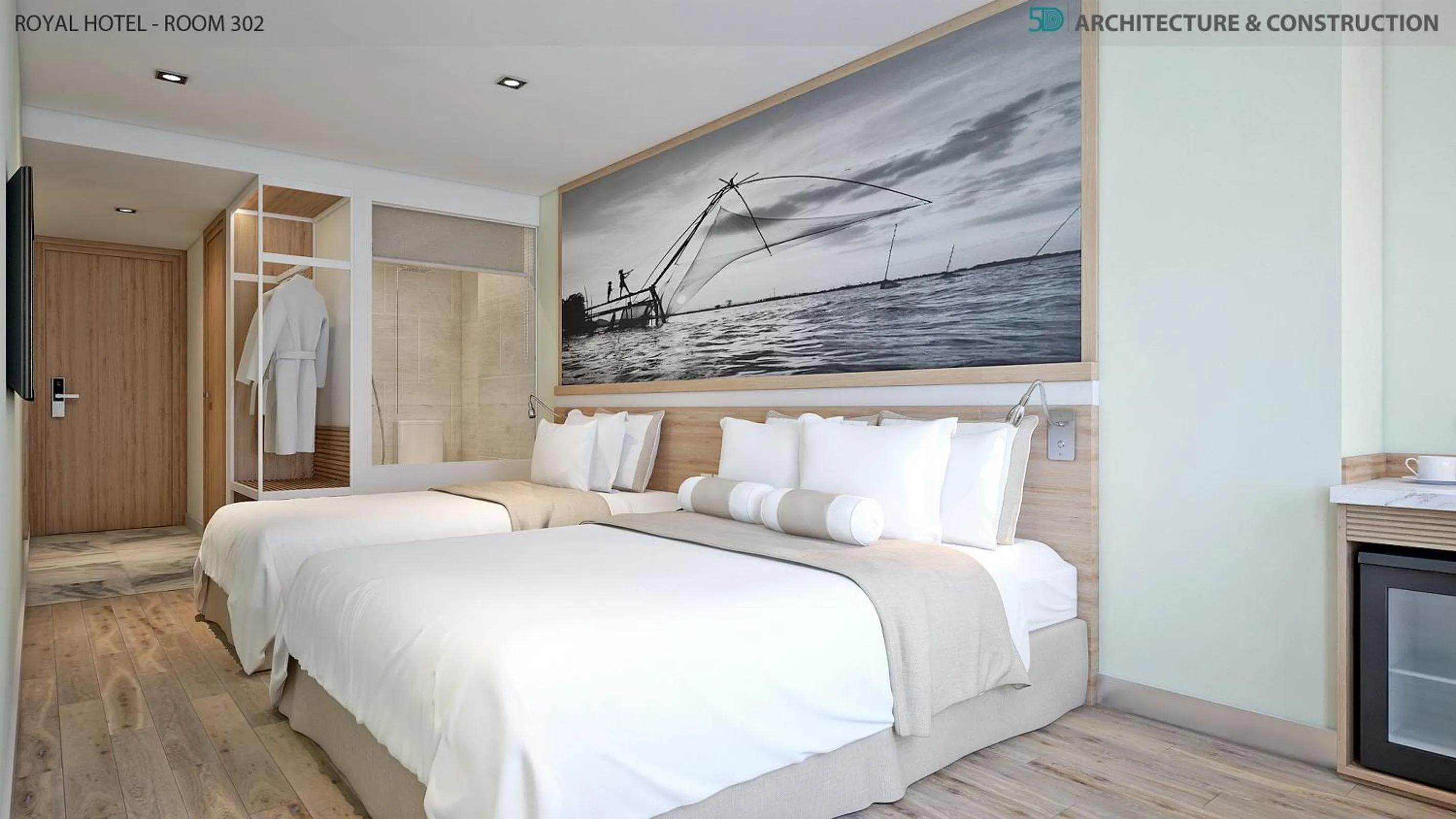 Bed in Royal HPM Hotel