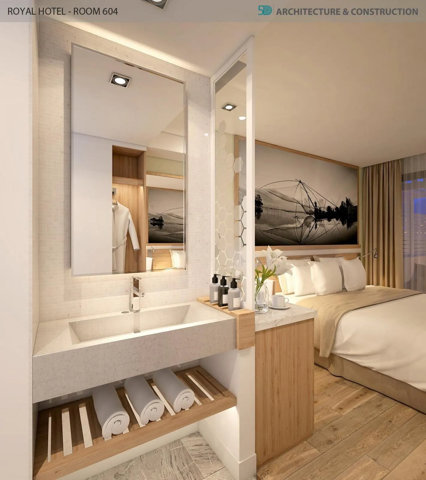 Bed in Royal HPM Hotel