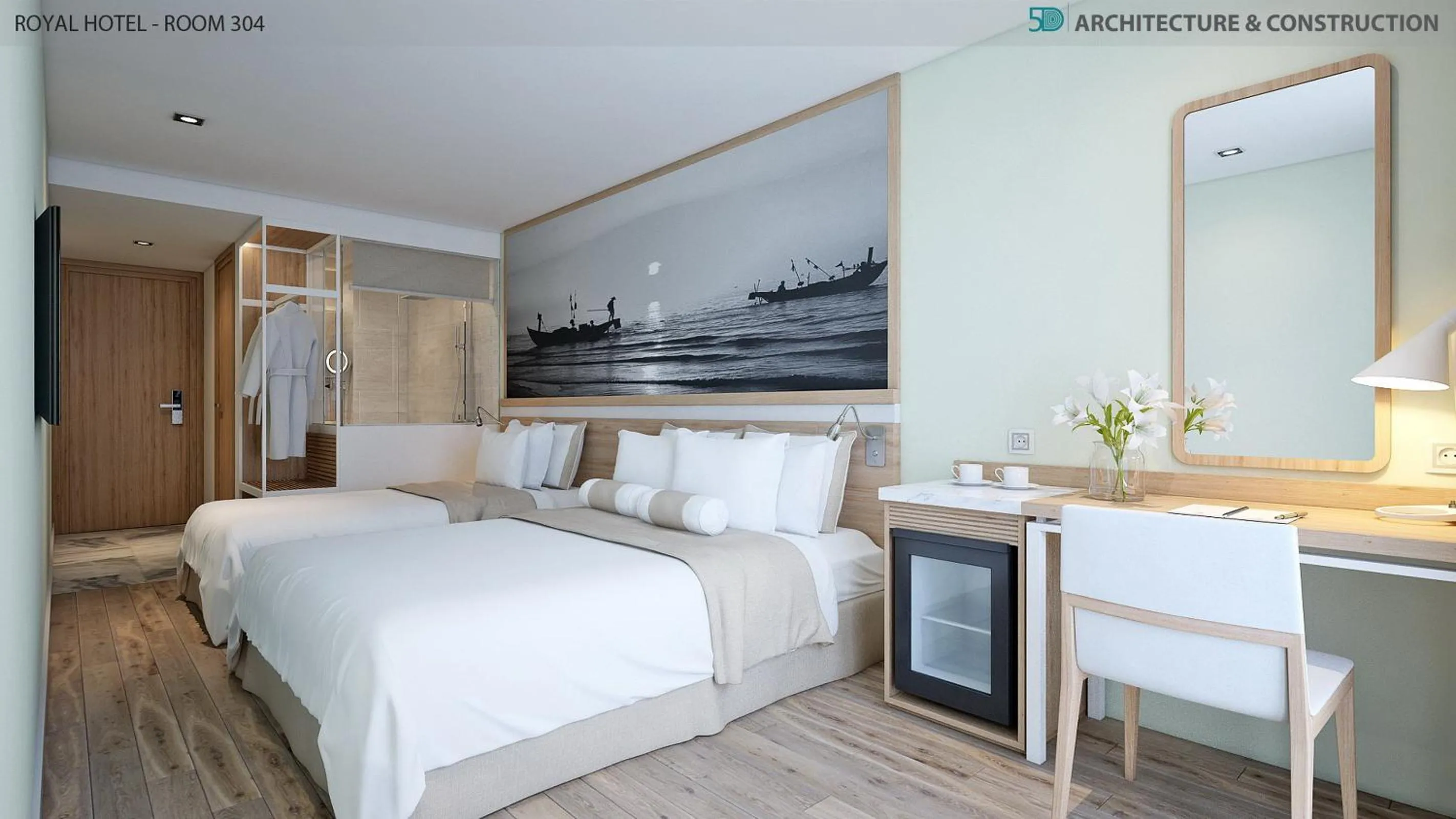 Bed in Royal HPM Hotel