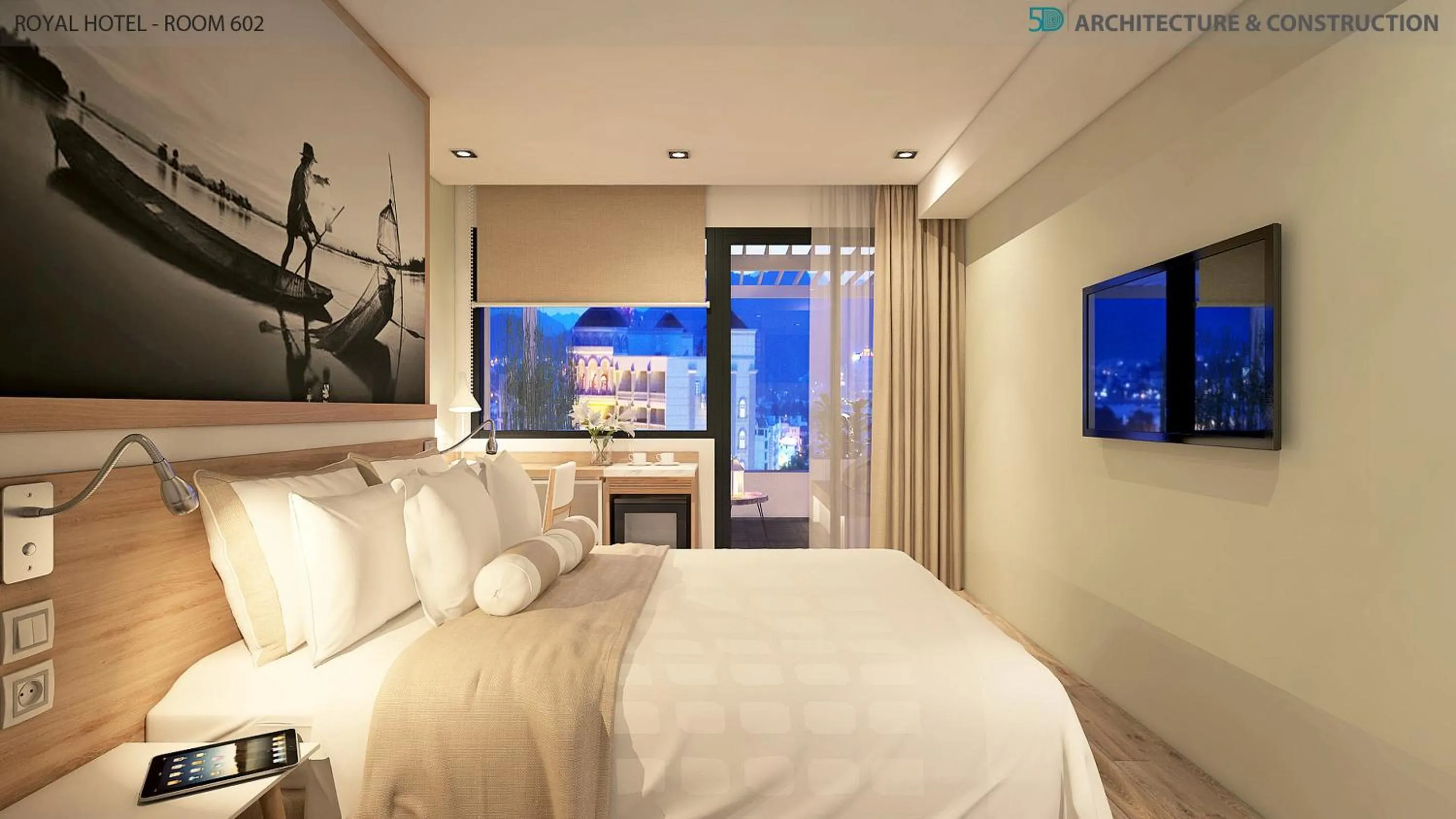 Bed in Royal HPM Hotel