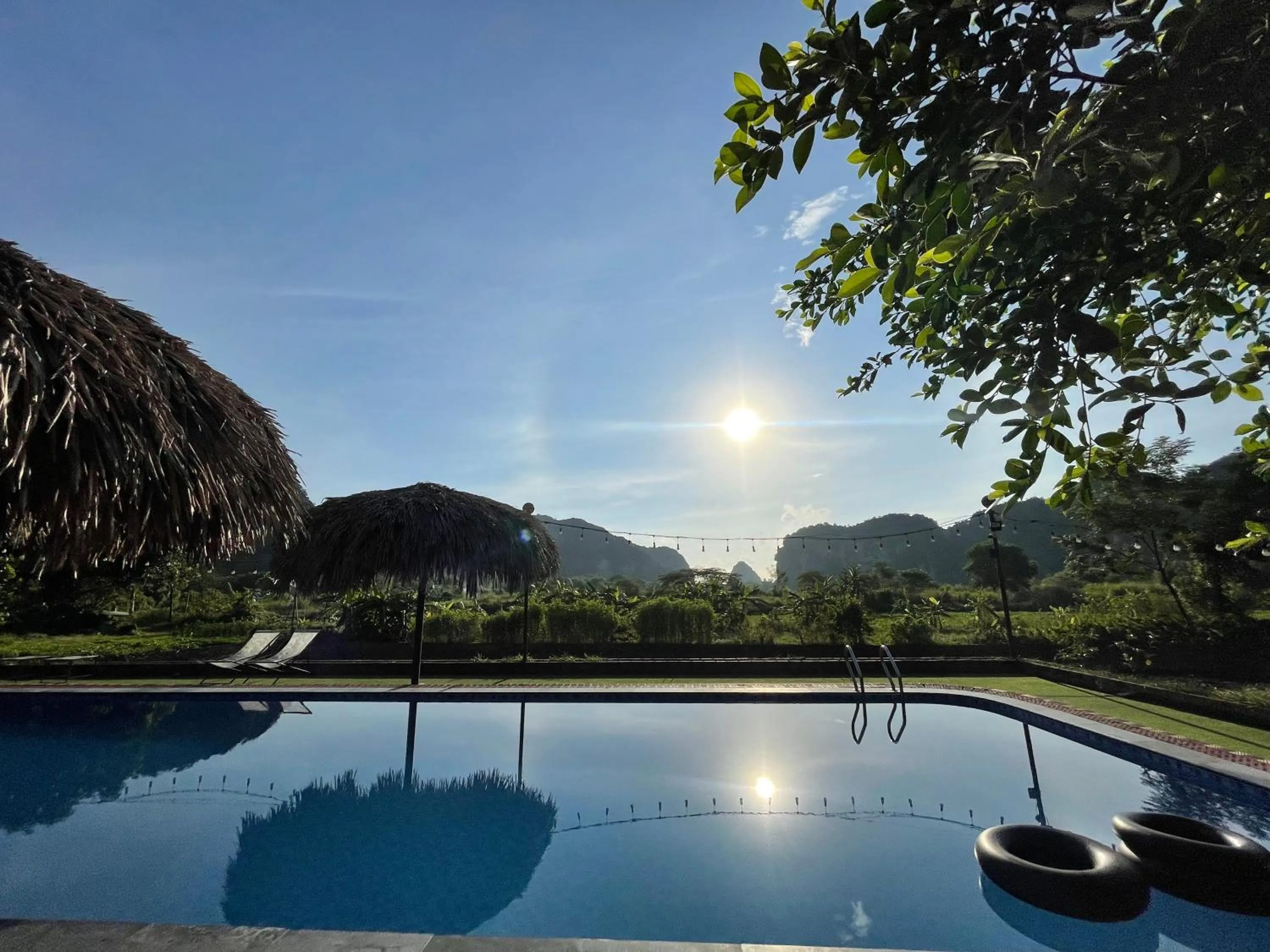 Pool view in Trang An Lotus Lake Homestay