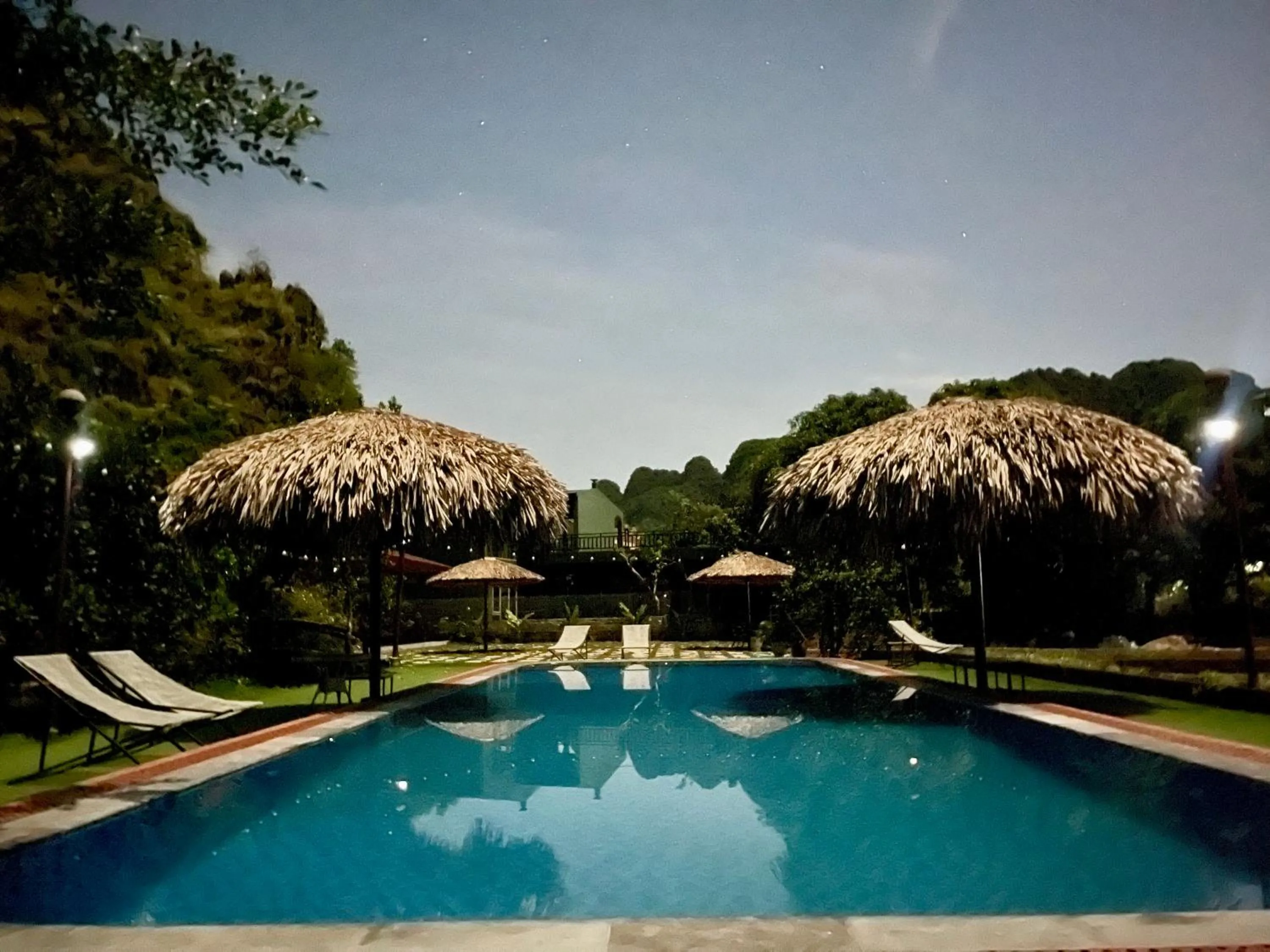 Pool view in Trang An Lotus Lake Homestay