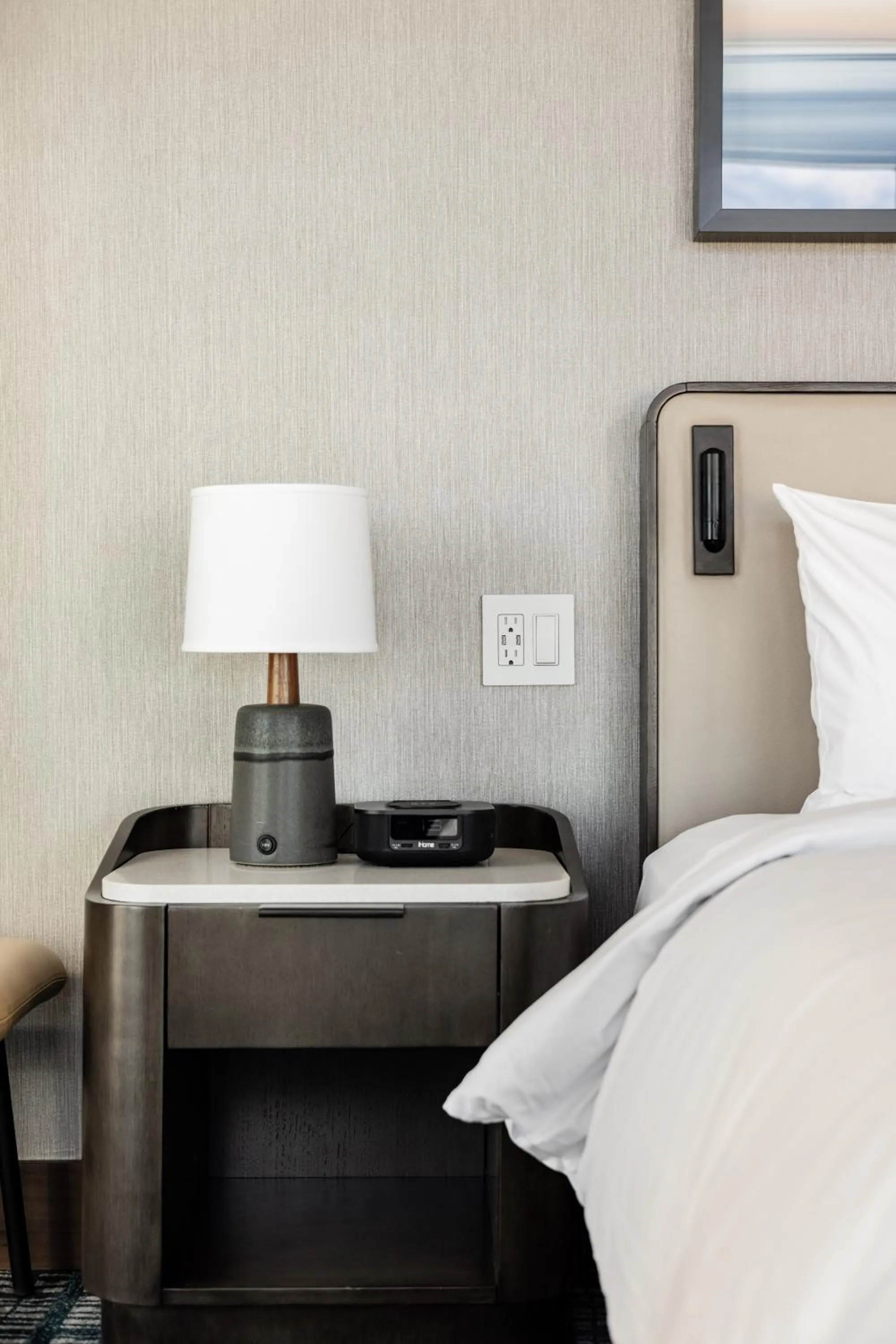 Bed in Grand Hyatt at SFO