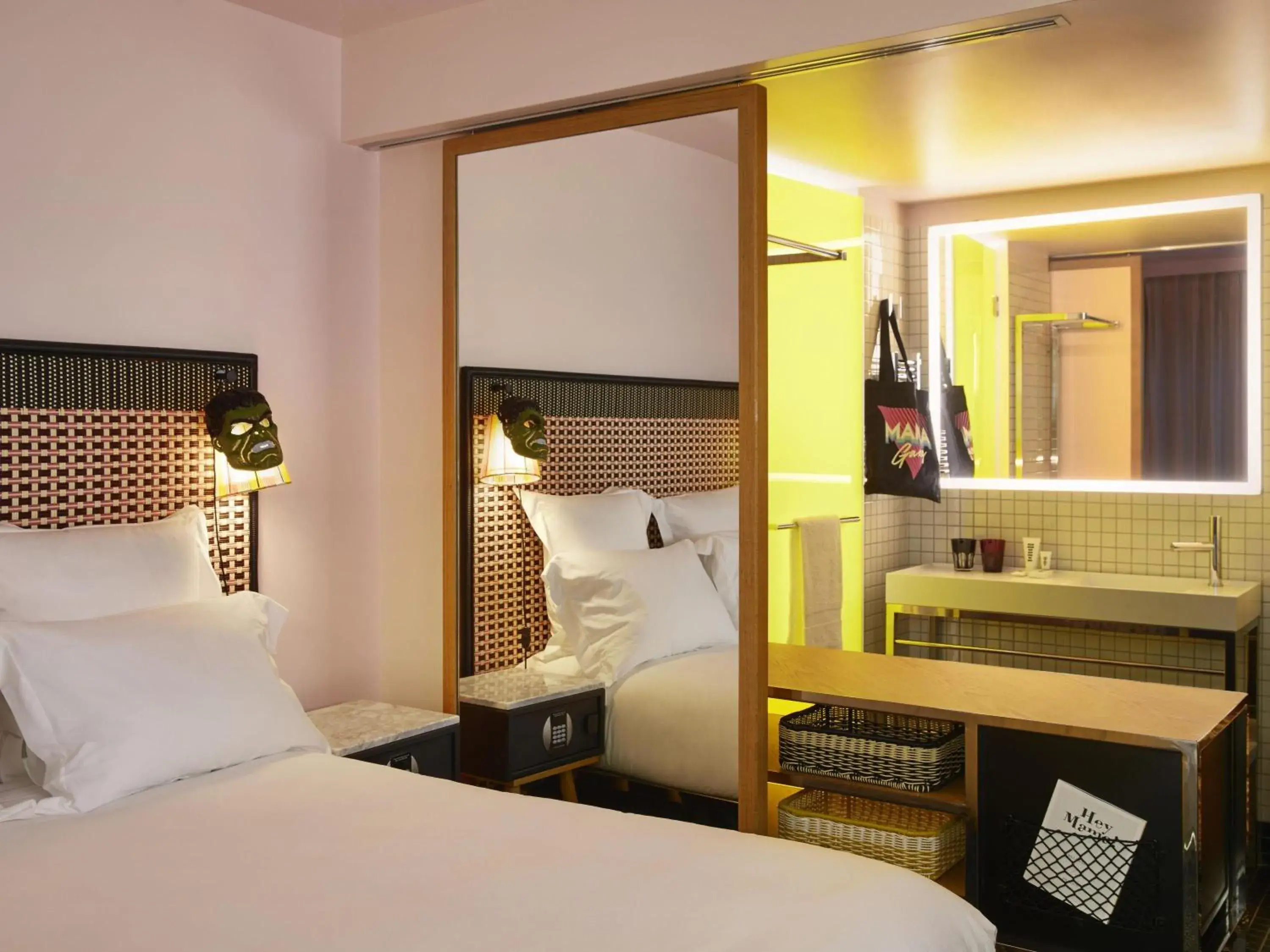 Bedroom, Bed in Mama Shelter Paris West Bedroom, Bed in Mama Shelter Paris West