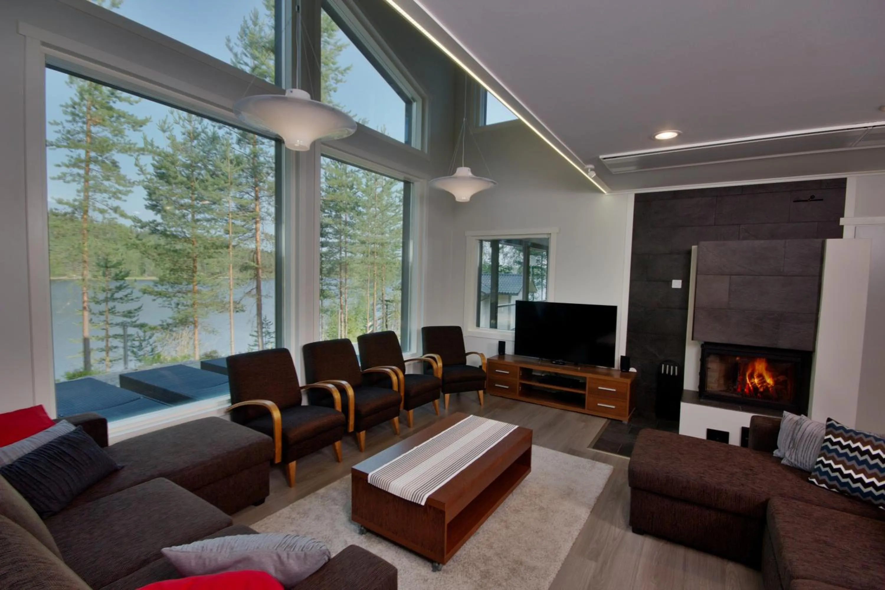 Living room in Yli-Kaitala Holiday Resort Tuuliviiri