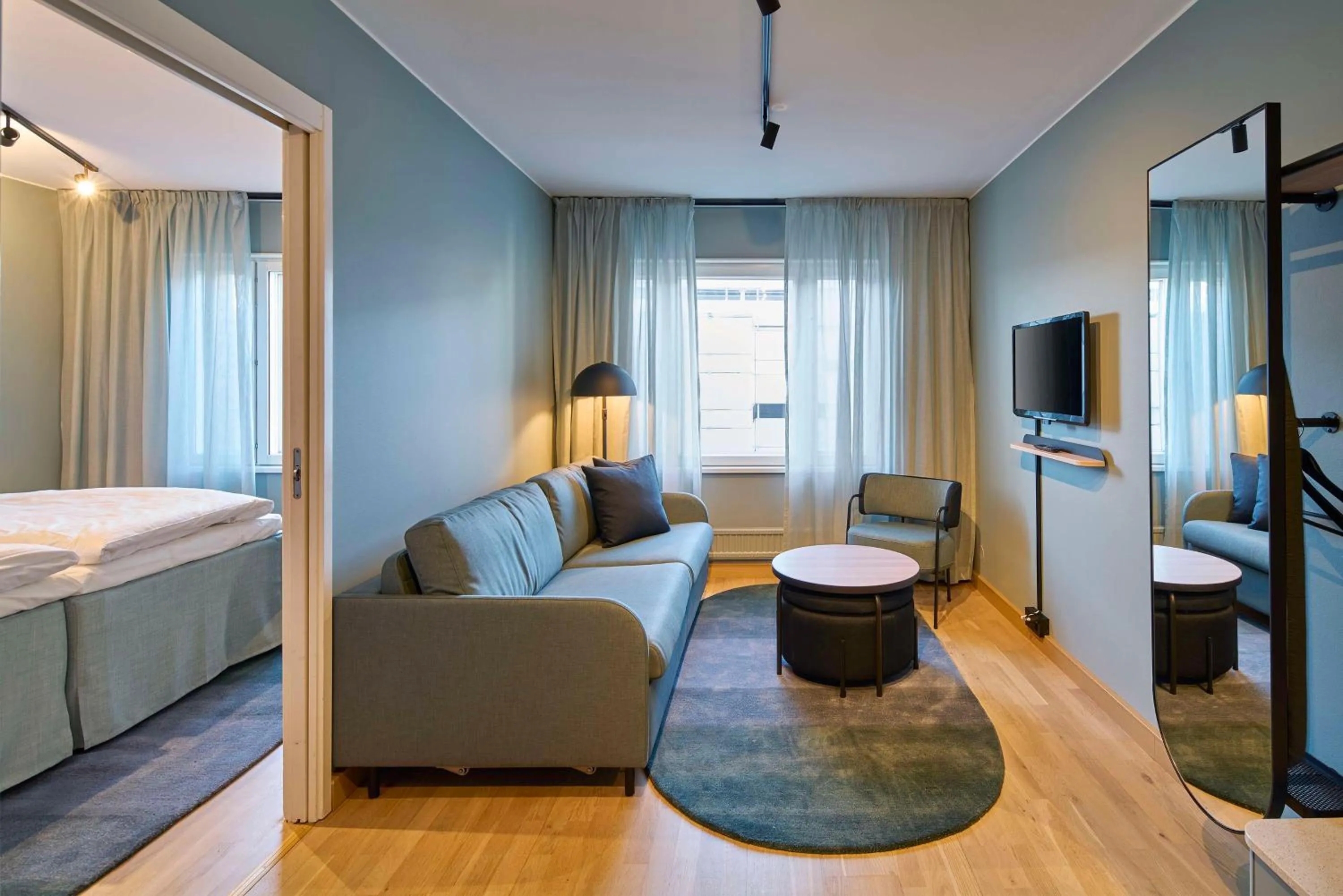 Bedroom, Bed in Scandic Star Sollentuna