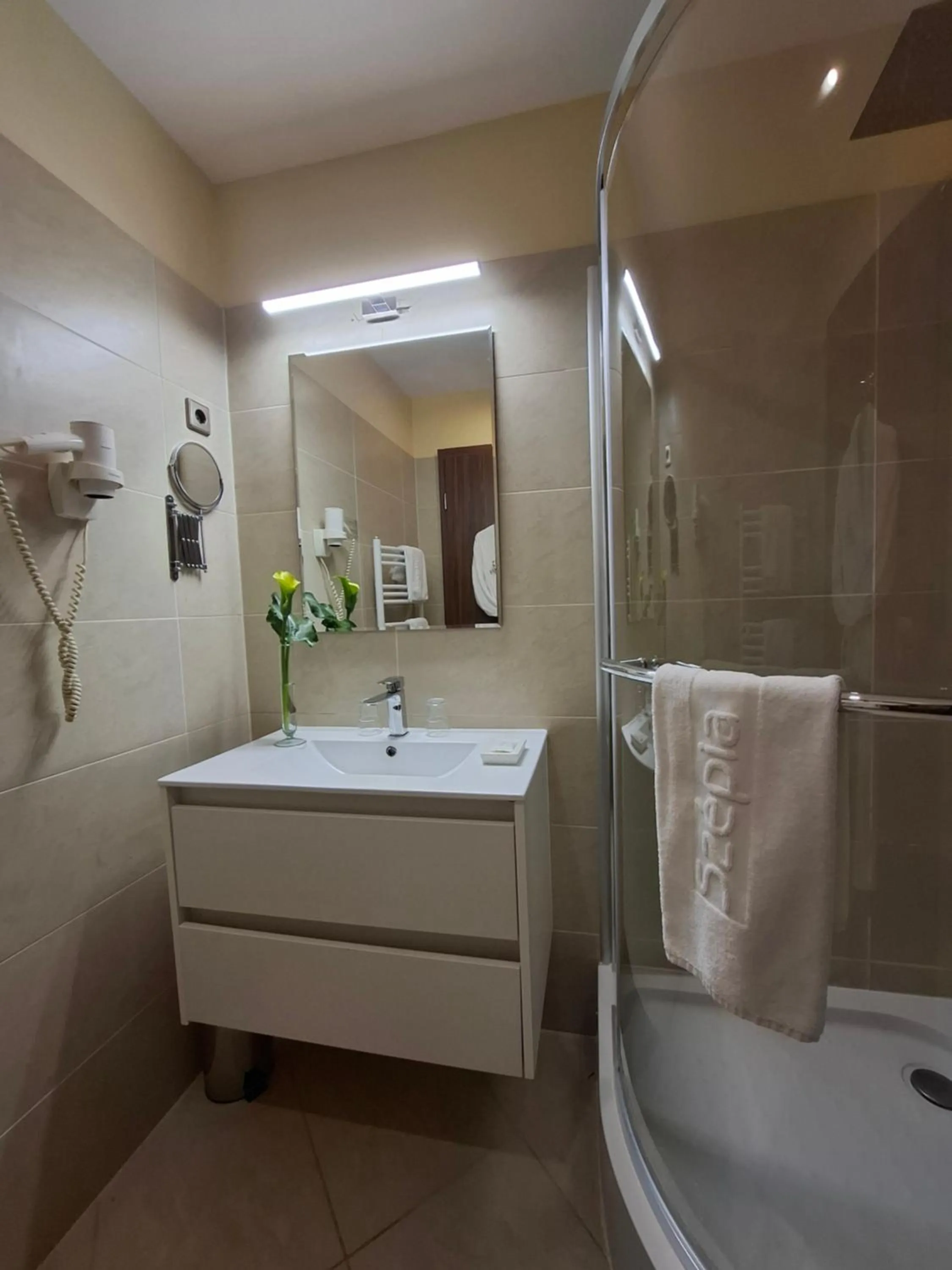 Shower in Szépia Bio and Art Hotel