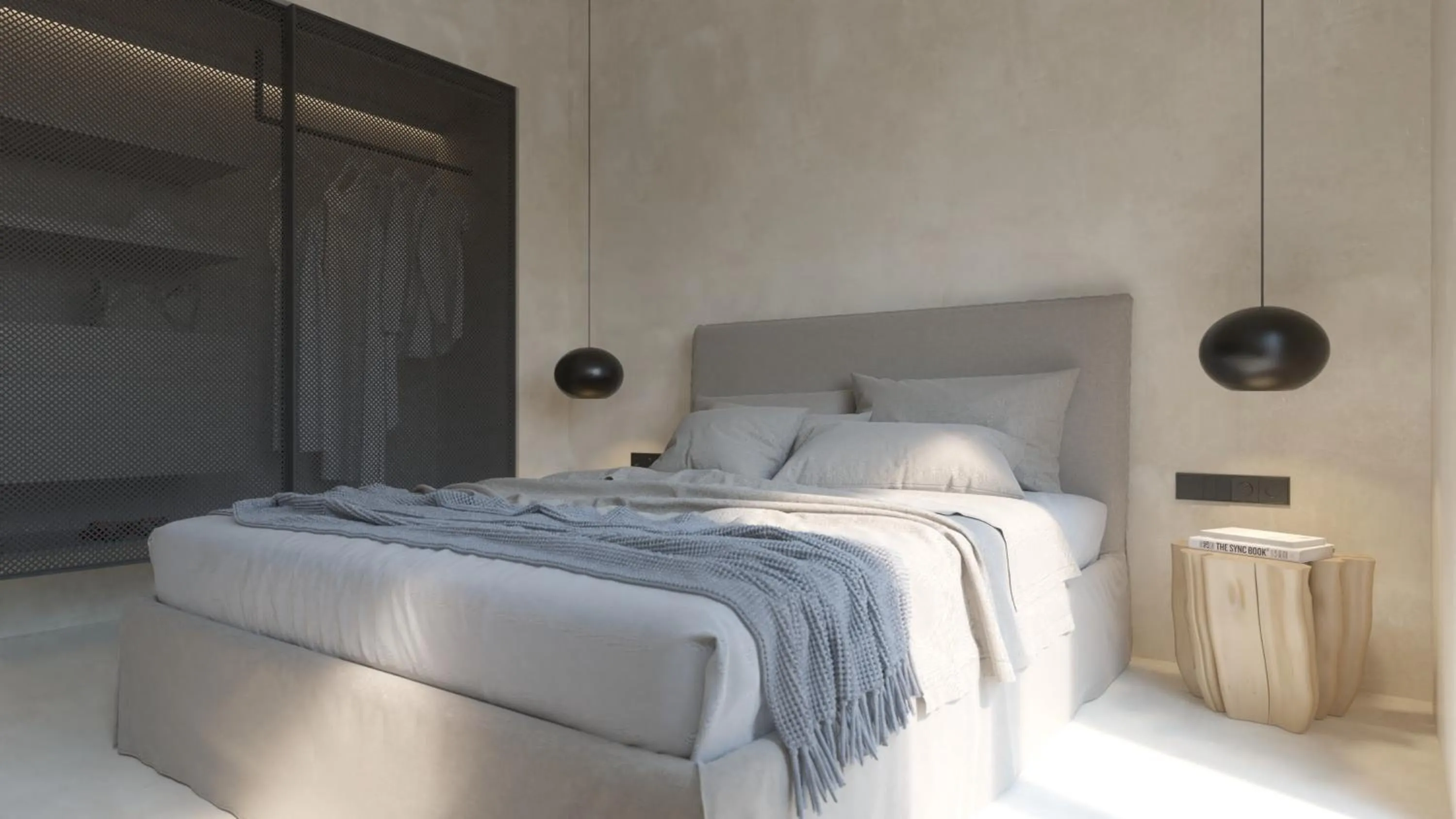 Bed in Akrogiali Beach Hotel Apartments