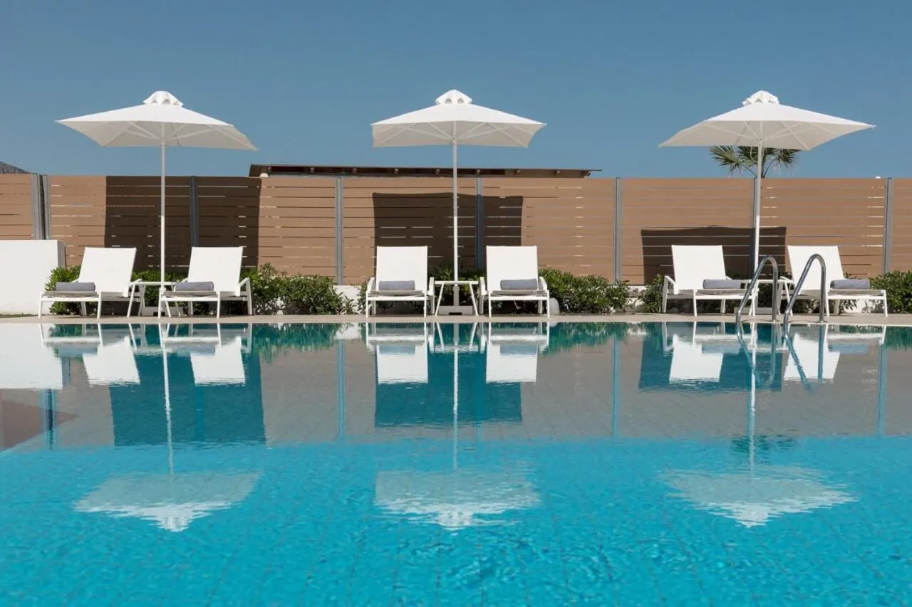 Swimming pool in Akrogiali Beach Hotel Apartments