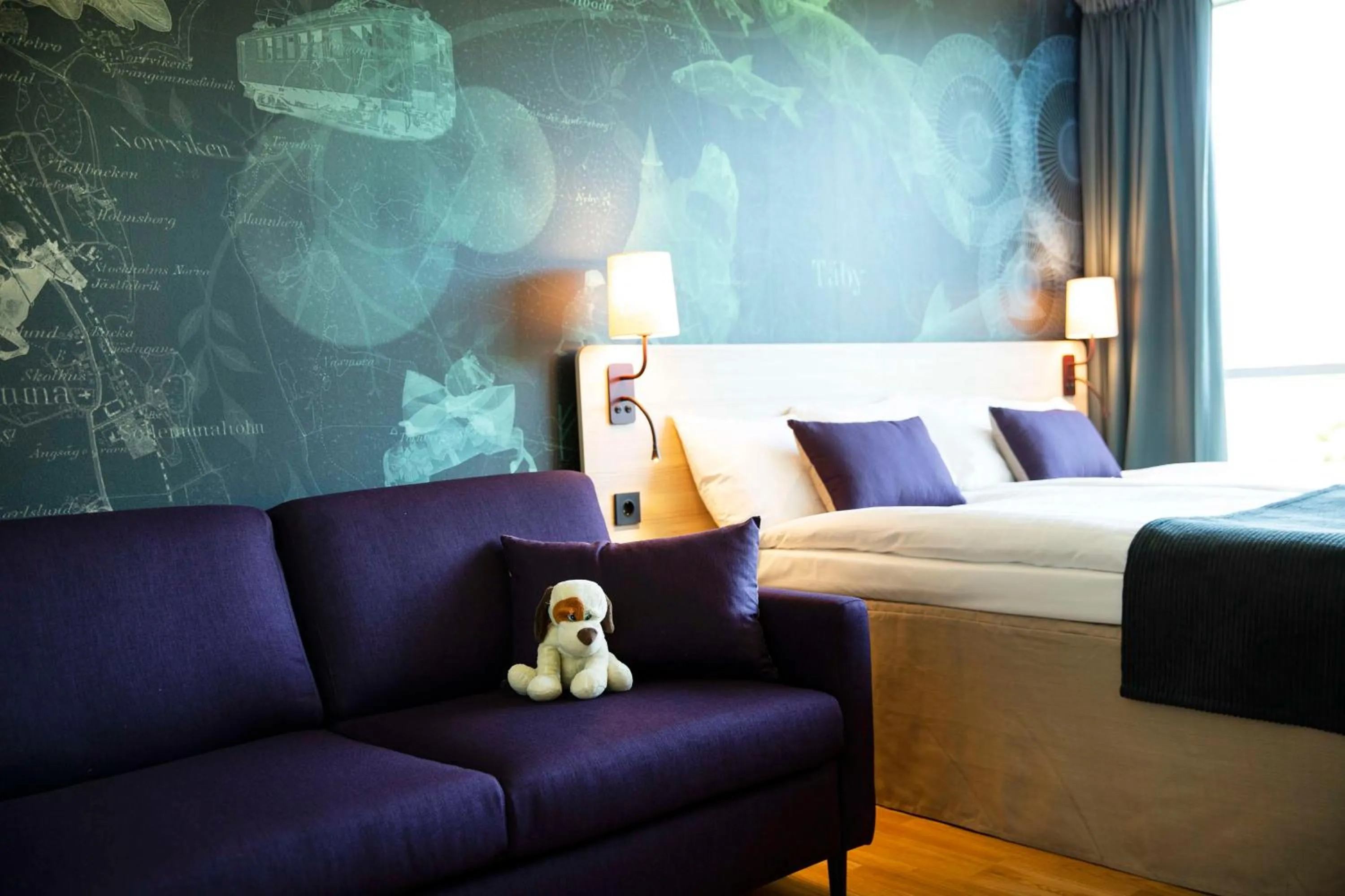 Bedroom, Bed in Scandic Täby