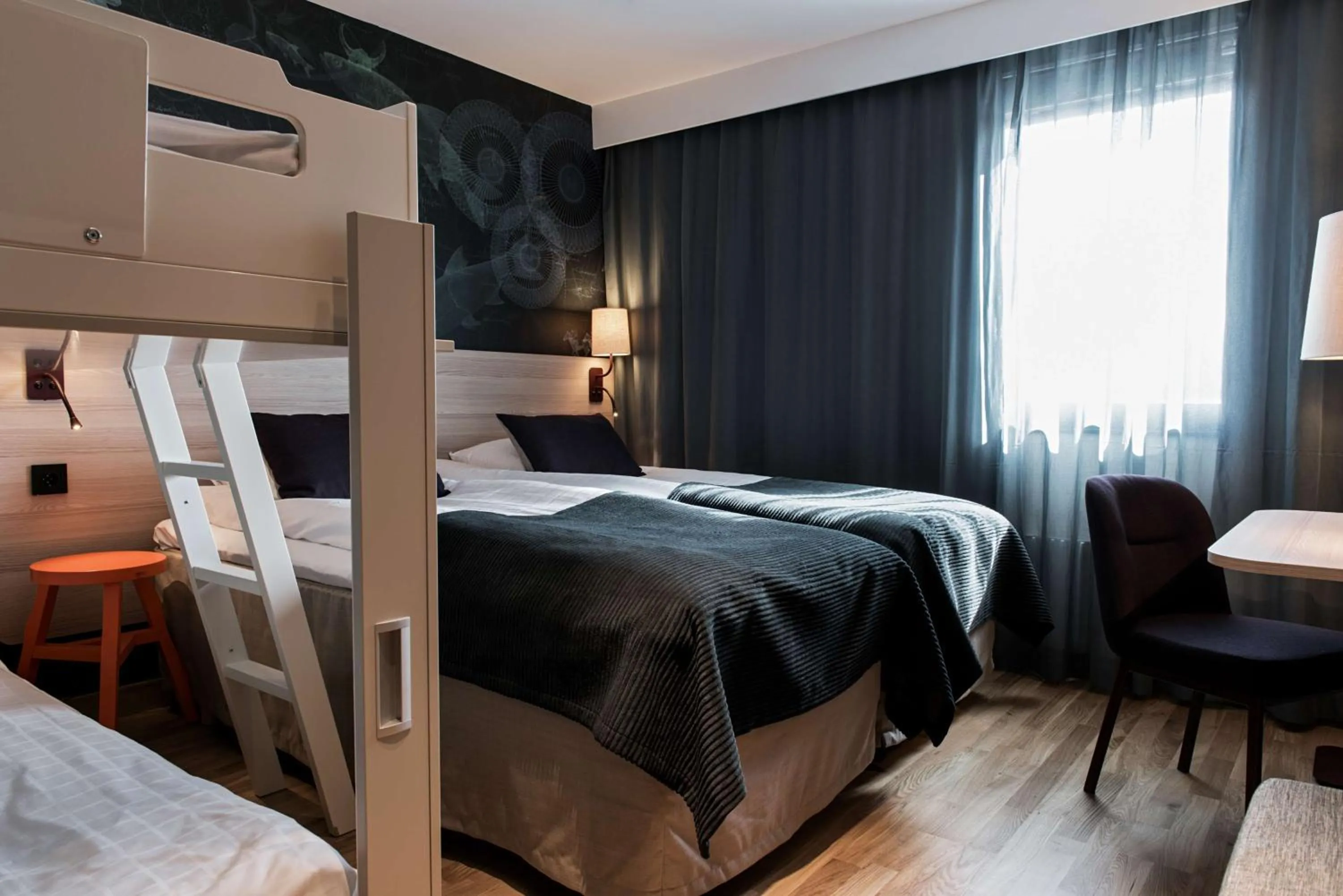 Bedroom, Bed in Scandic Täby