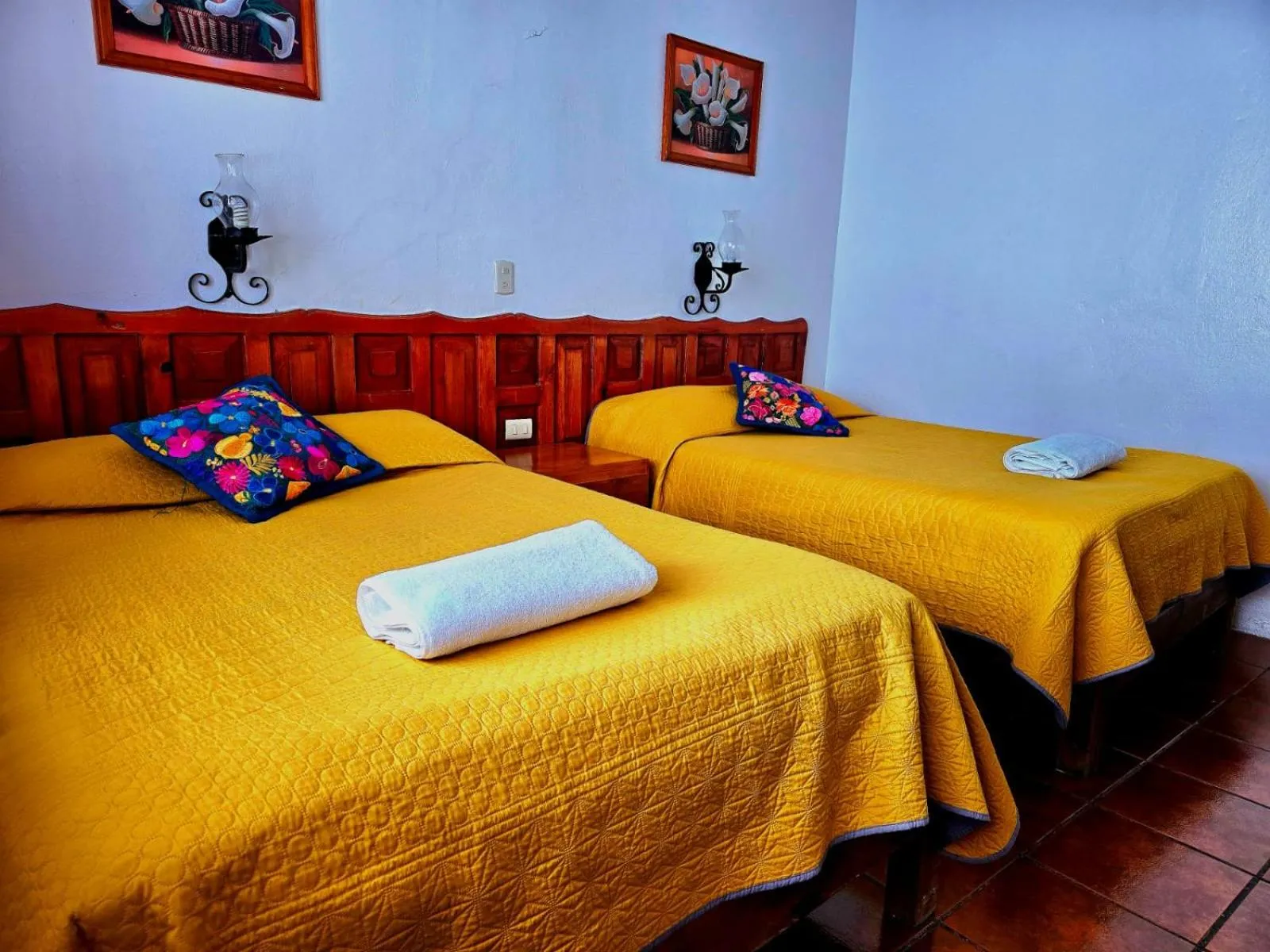 Bed in Hotel San Luis