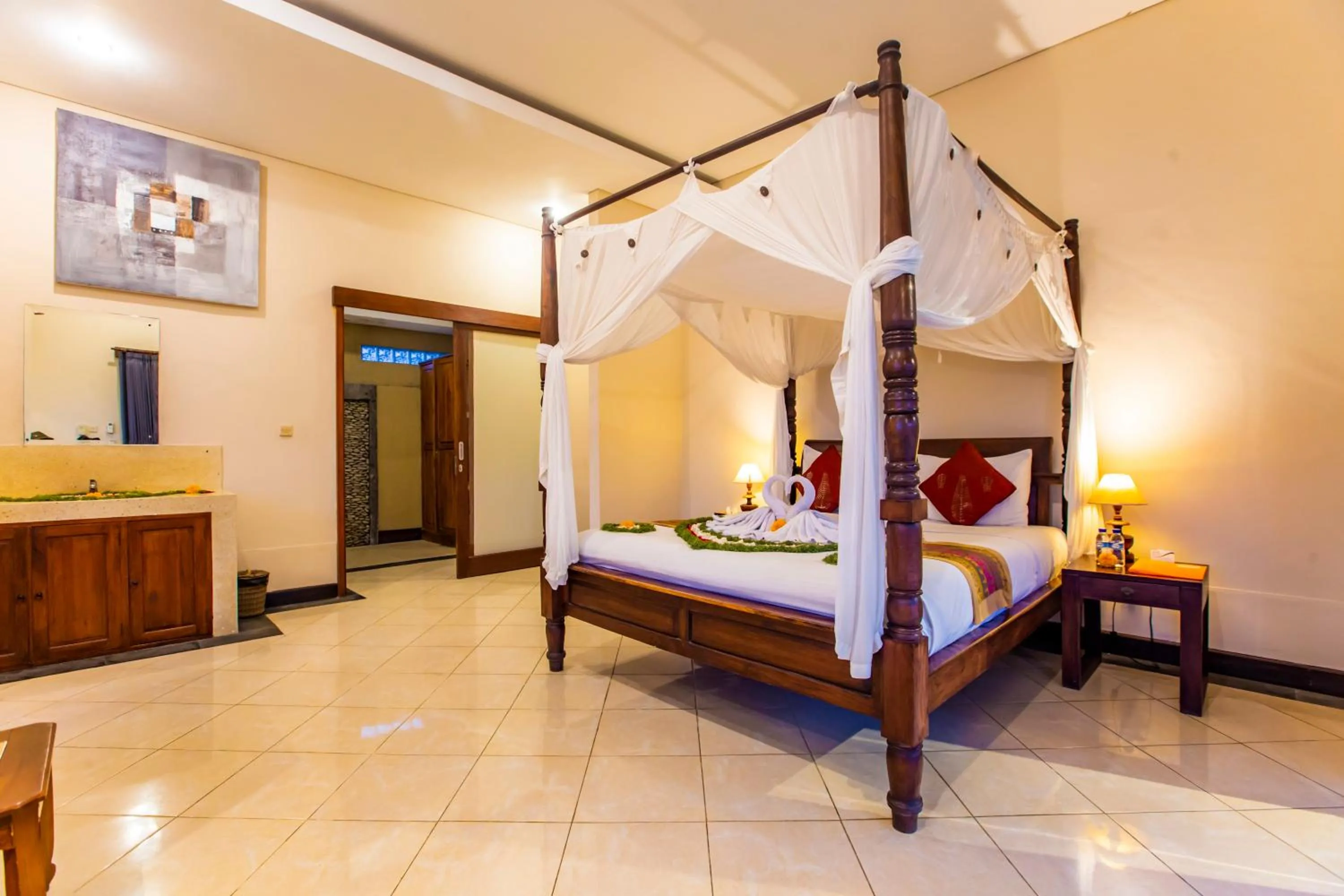 Bed in Villa Mandi Ubud