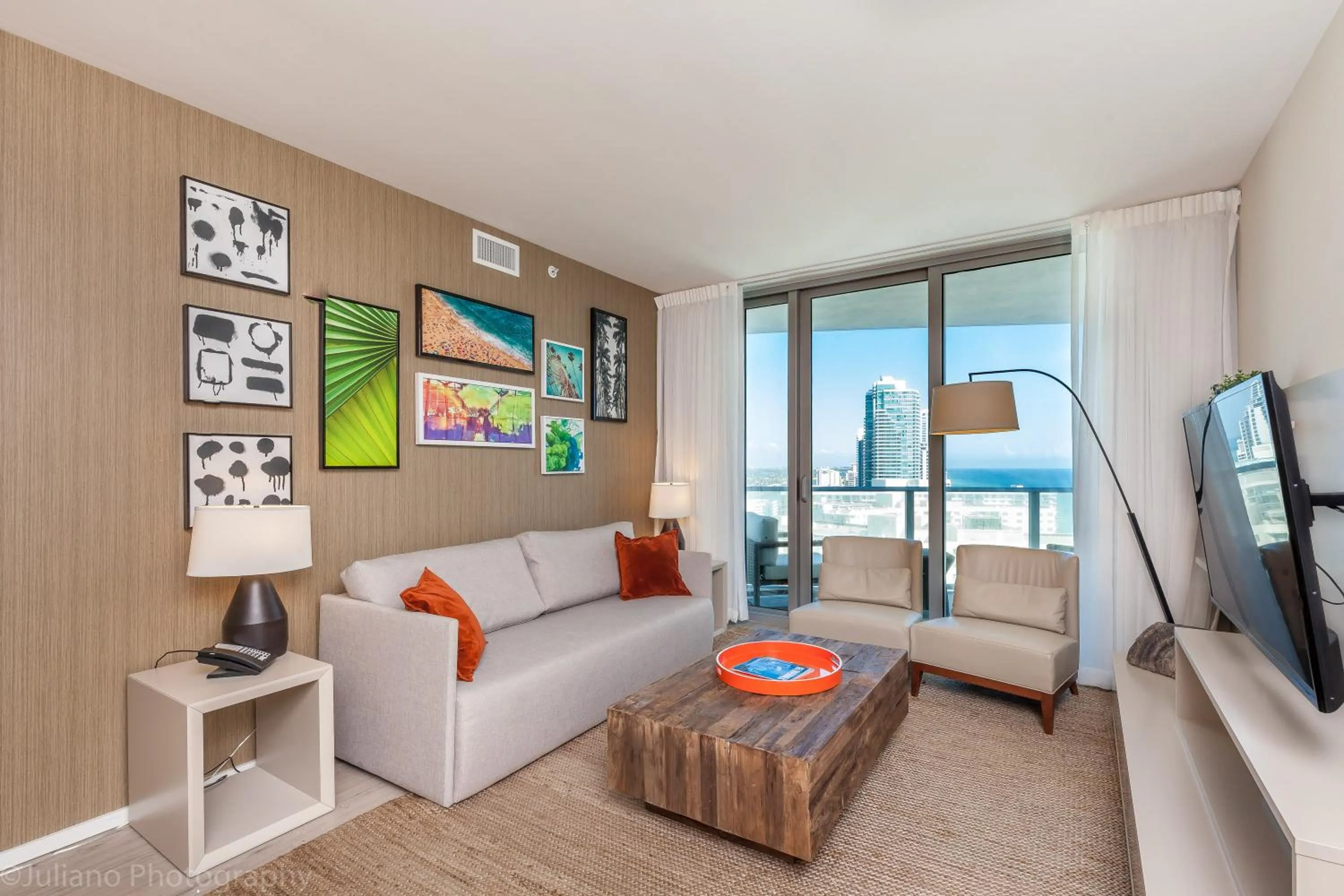 TV and multimedia in Private Ocean Condos at Hyde Beach Resort & Residences