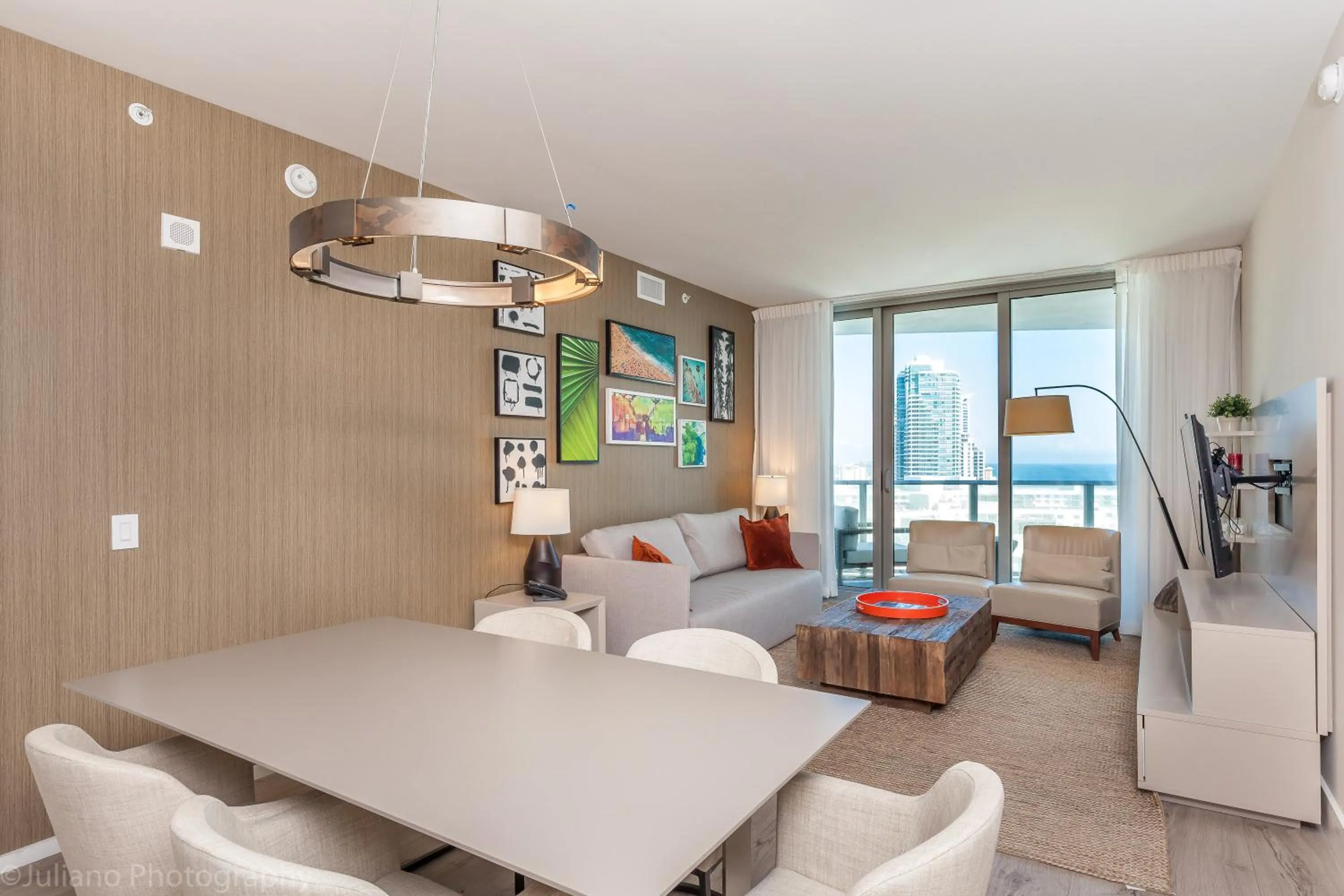 Living room in Private Ocean Condos at Hyde Beach Resort & Residences