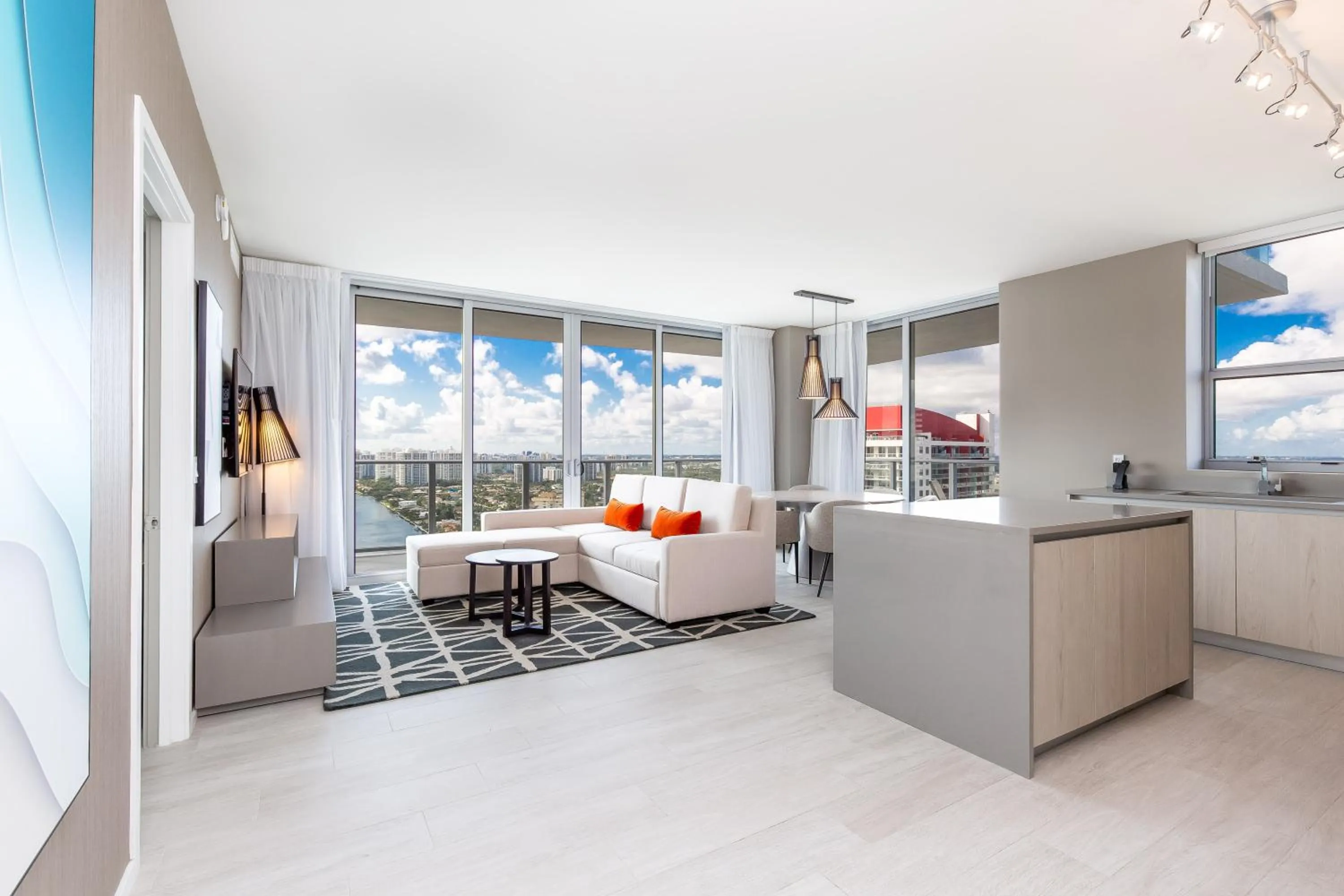 Living room in Private Ocean Condos at Hyde Beach Resort & Residences