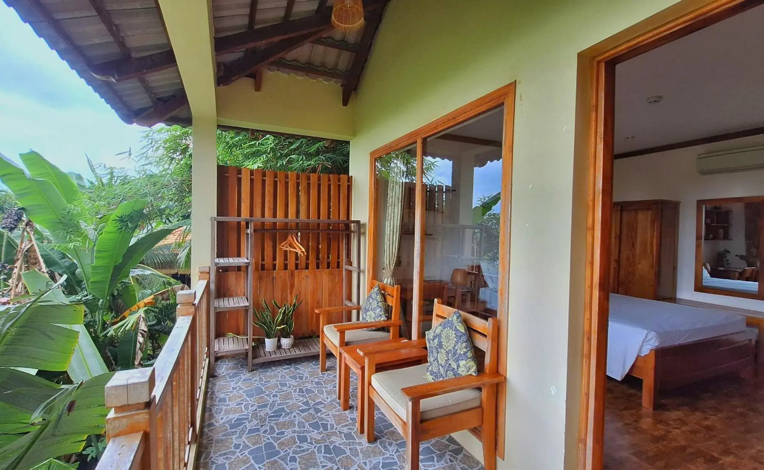 Balcony/Terrace, Bed in Ancarine Beach Resort Balcony/Terrace, Bed in Ancarine Beach Resort