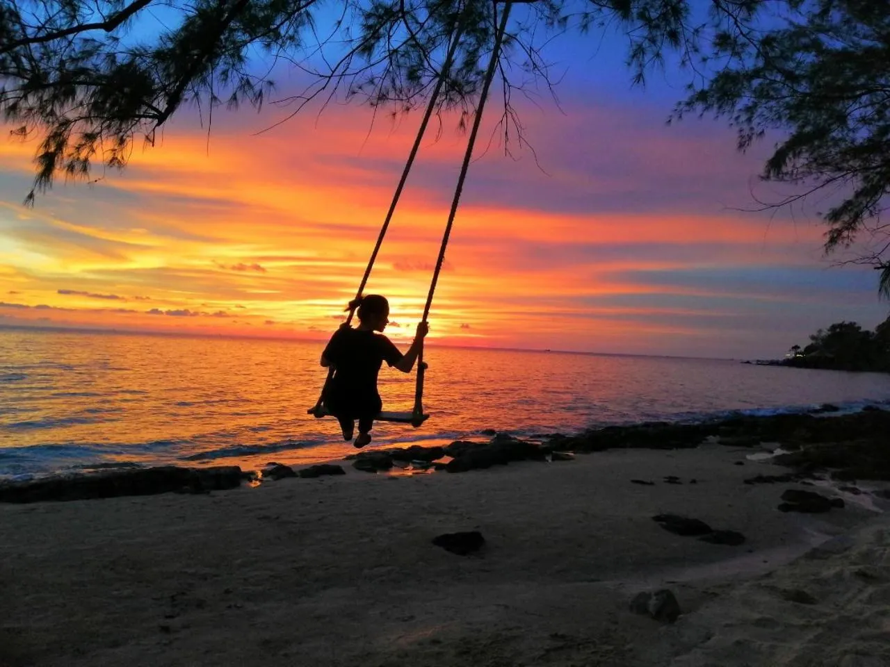 Sunset in Ancarine Beach Resort