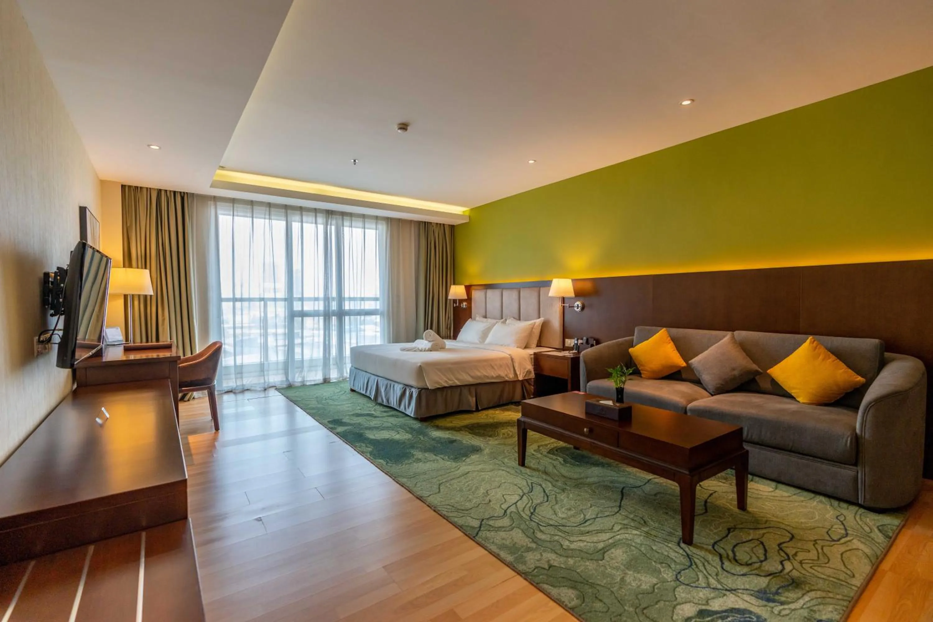 View (from property/room), Bed in Olympia City Hotel by Dara