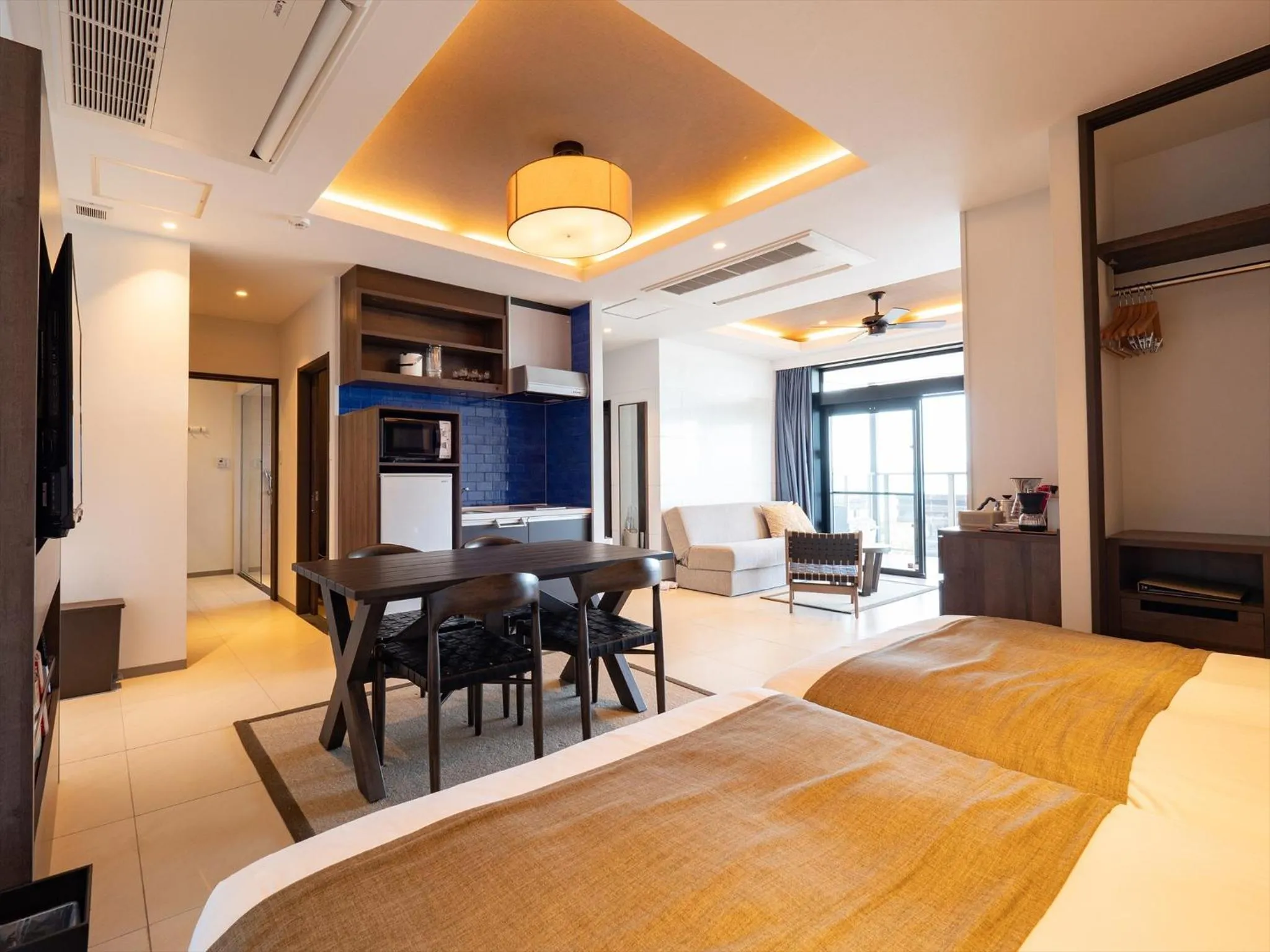 Kitchen or kitchenette, Bed in One Suite THE TERRACE