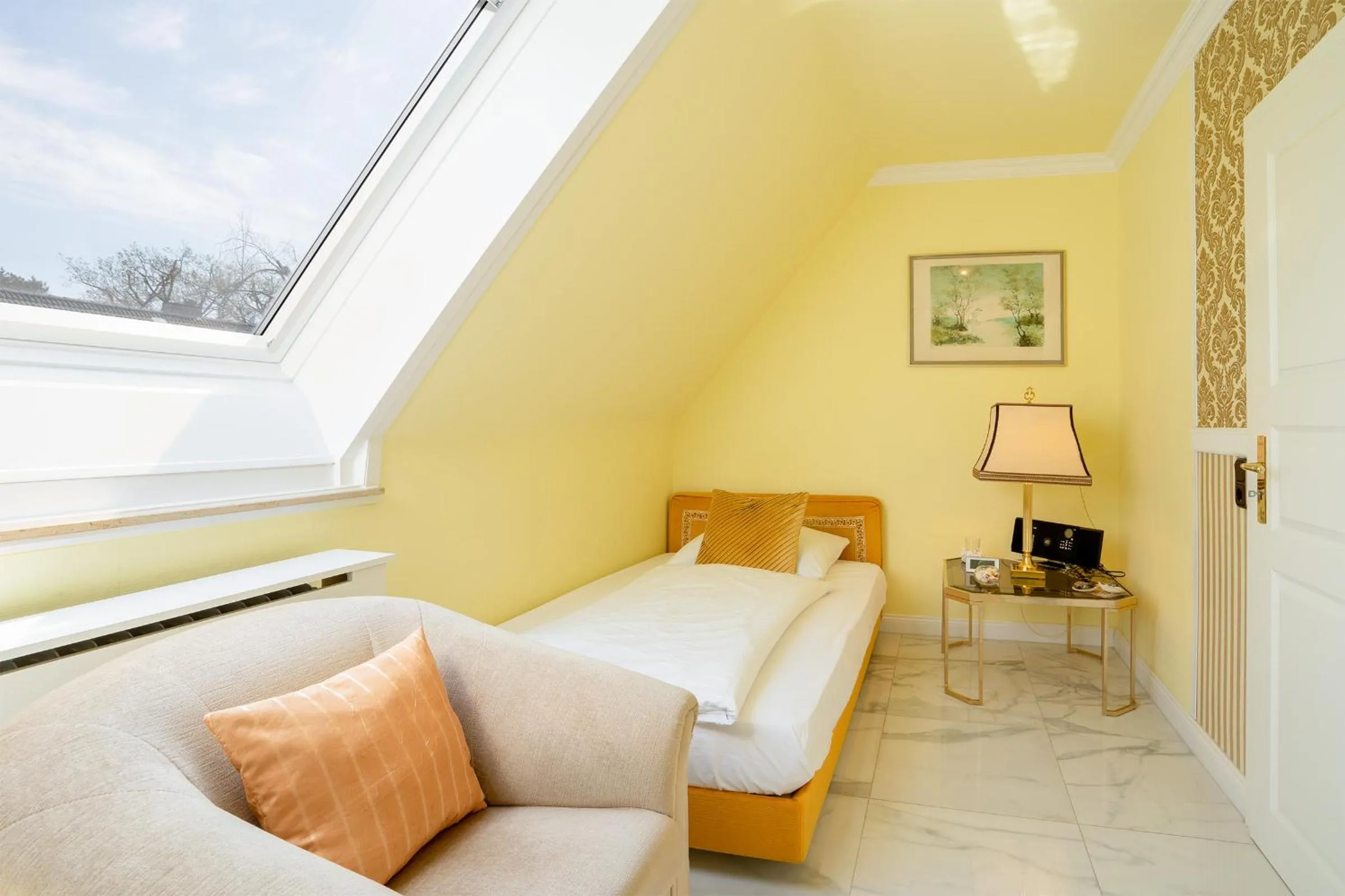 Bed in Ferienwohnung Goldene Perle