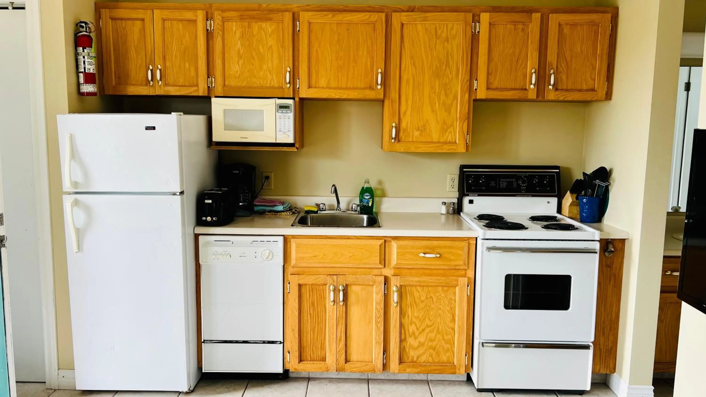 Kitchen or kitchenette in Anne Shirley Motel & Cottages