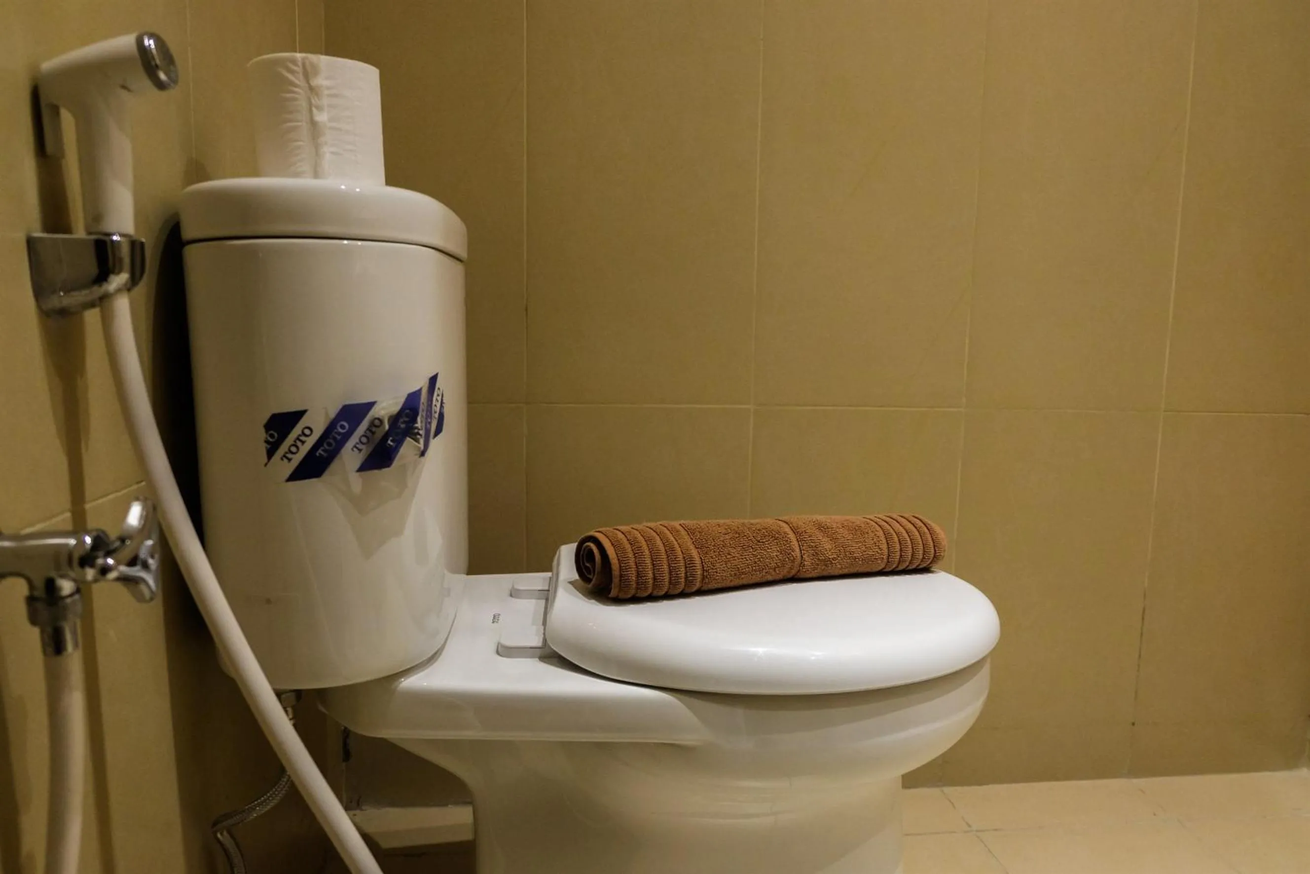 Bathroom in Prime Location Studio Apartment at Elpis Residence near Ancol By Travelio