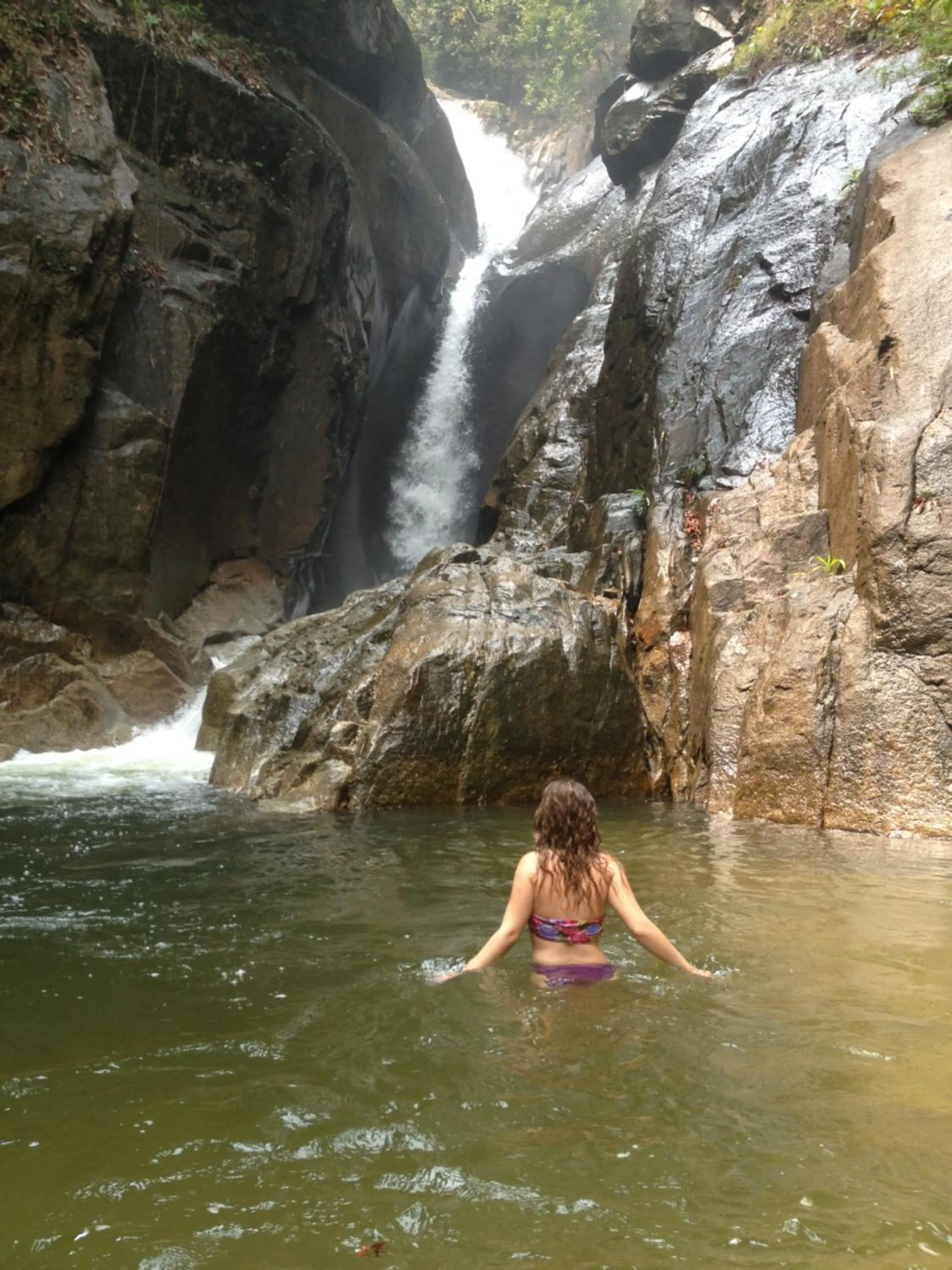 Hiking in Sarang by the brook