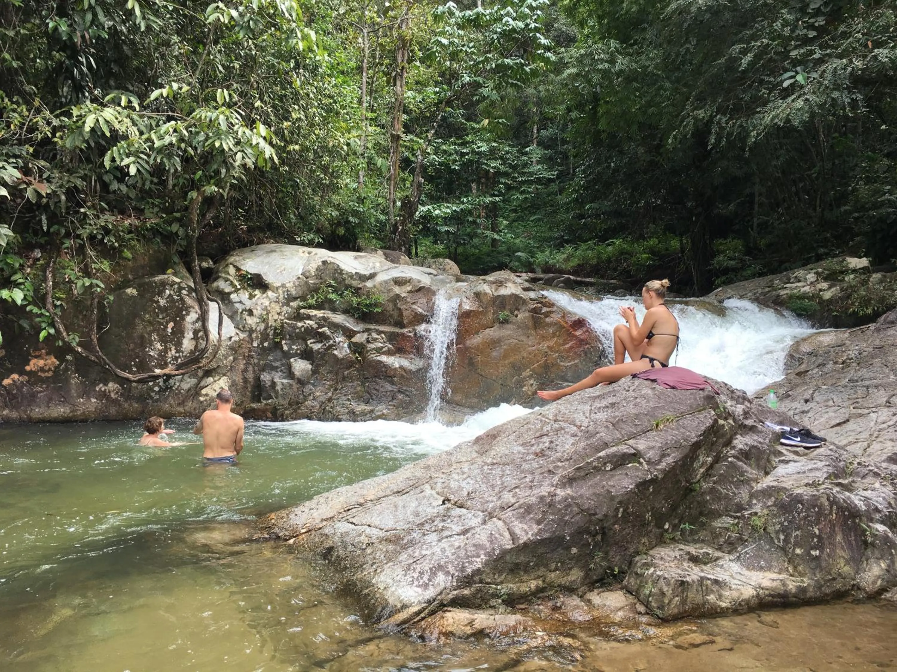 Hiking in Sarang by the brook