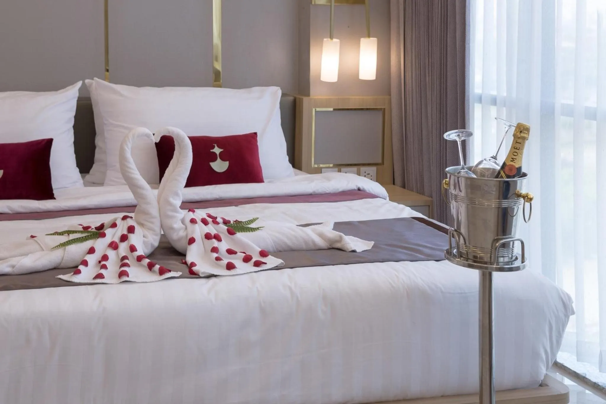 Bed in Elegant Airport Hotel