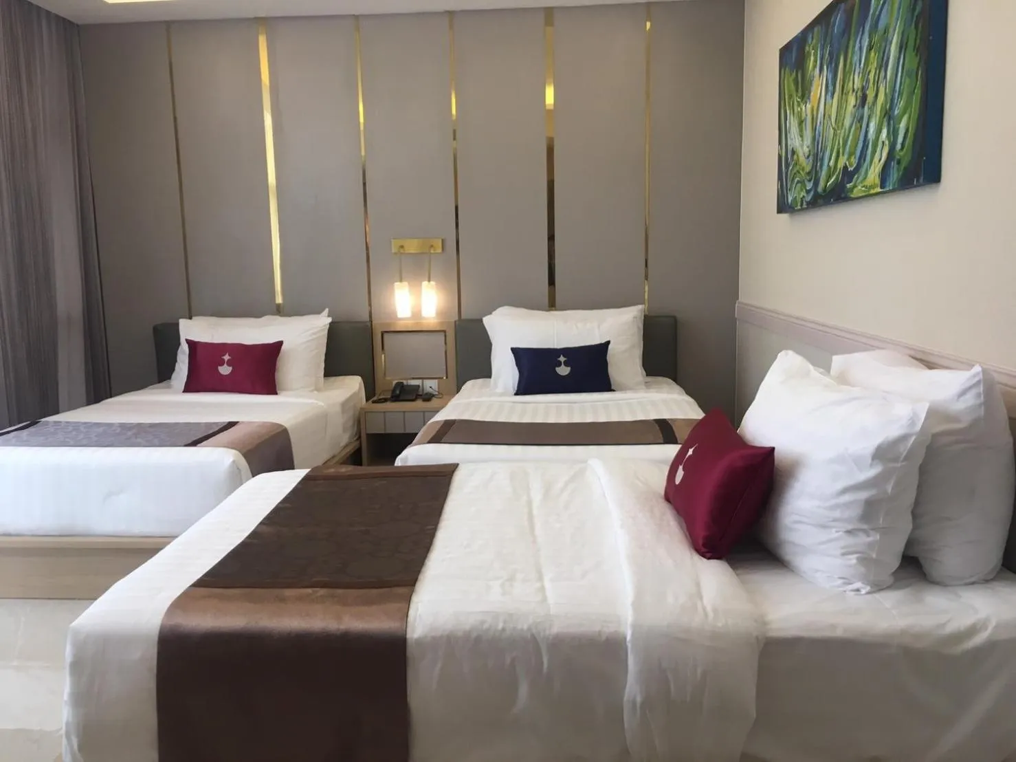 Bed in Elegant Airport Hotel