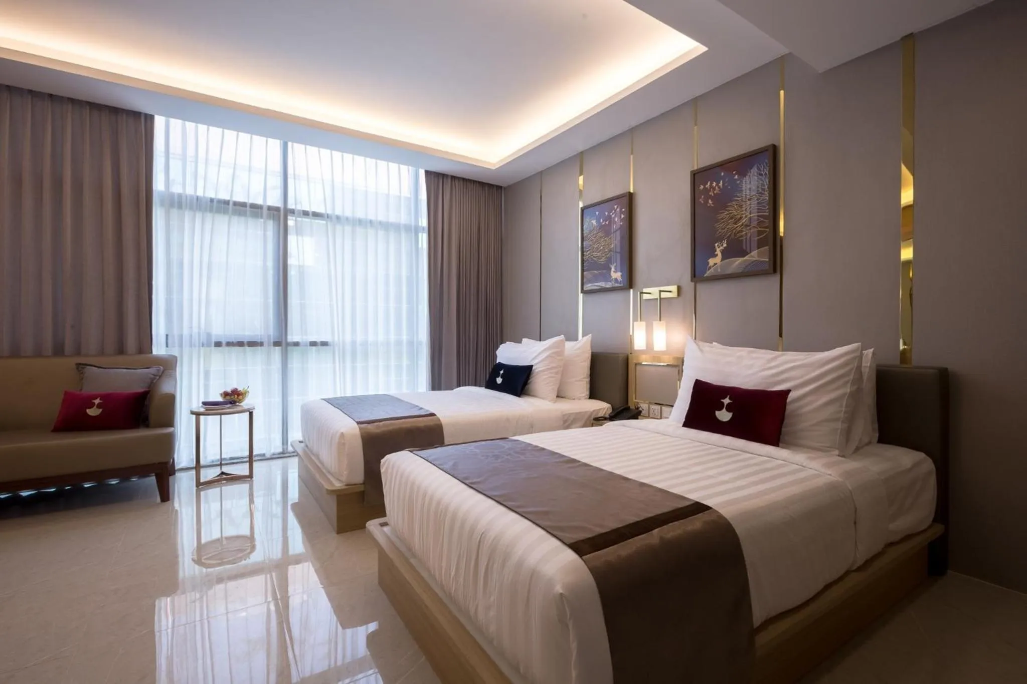 Bed in Elegant Airport Hotel