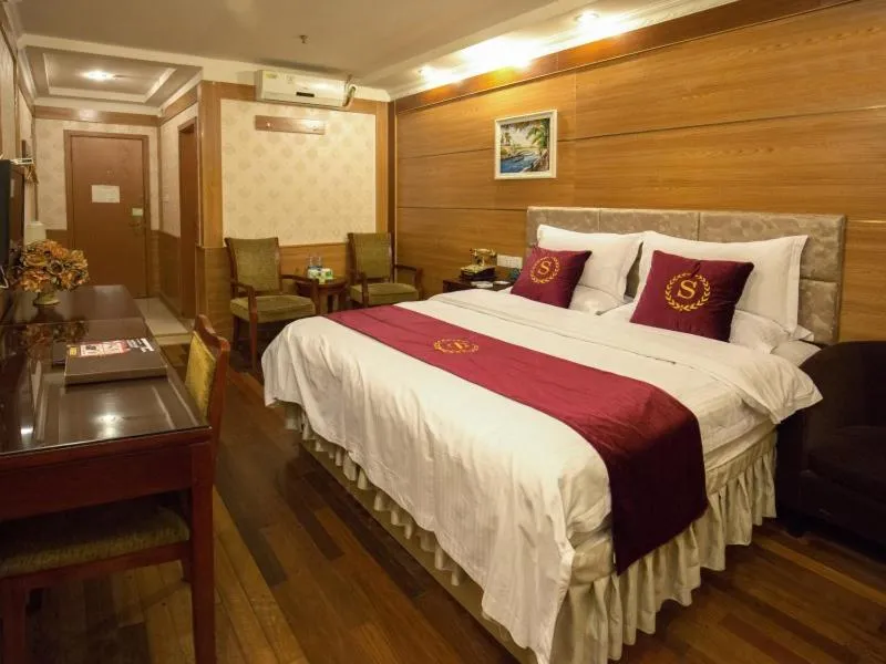 Bed in Greentree Inn Shanghai Chongming Bao Town Express Hotel