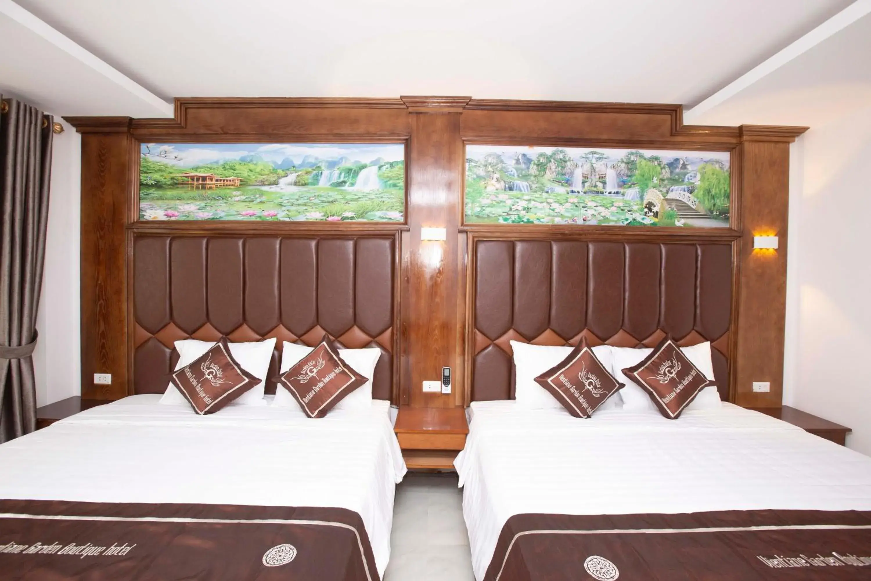 Decorative detail, Bed in Vientiane Garden Villa Hotel Decorative detail, Bed in Vientiane Garden Villa Hotel