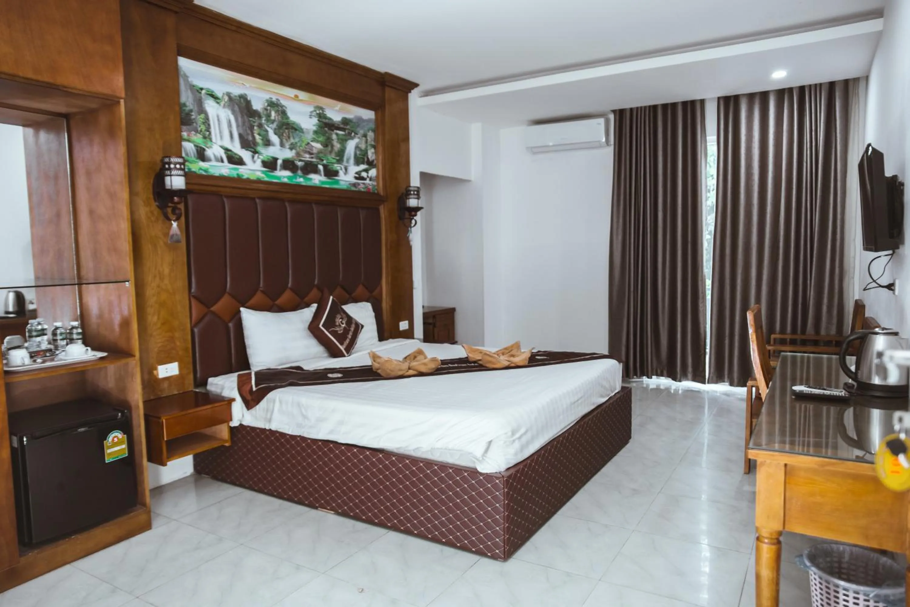 Bed in Vientiane Garden Villa Hotel