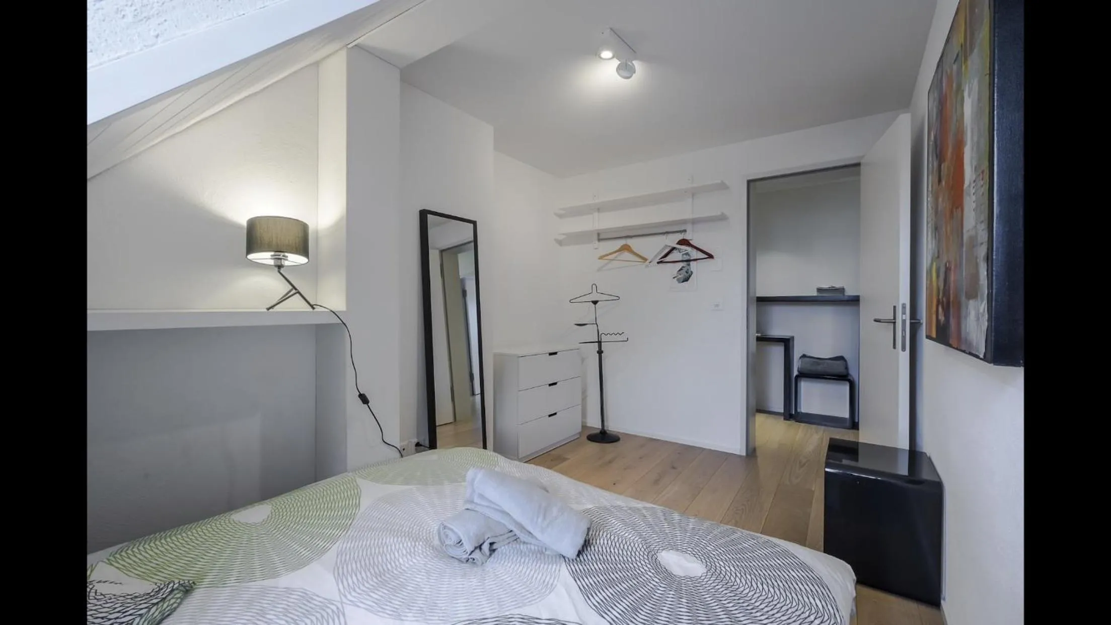 Bed in Luxury Penthouse Apartment