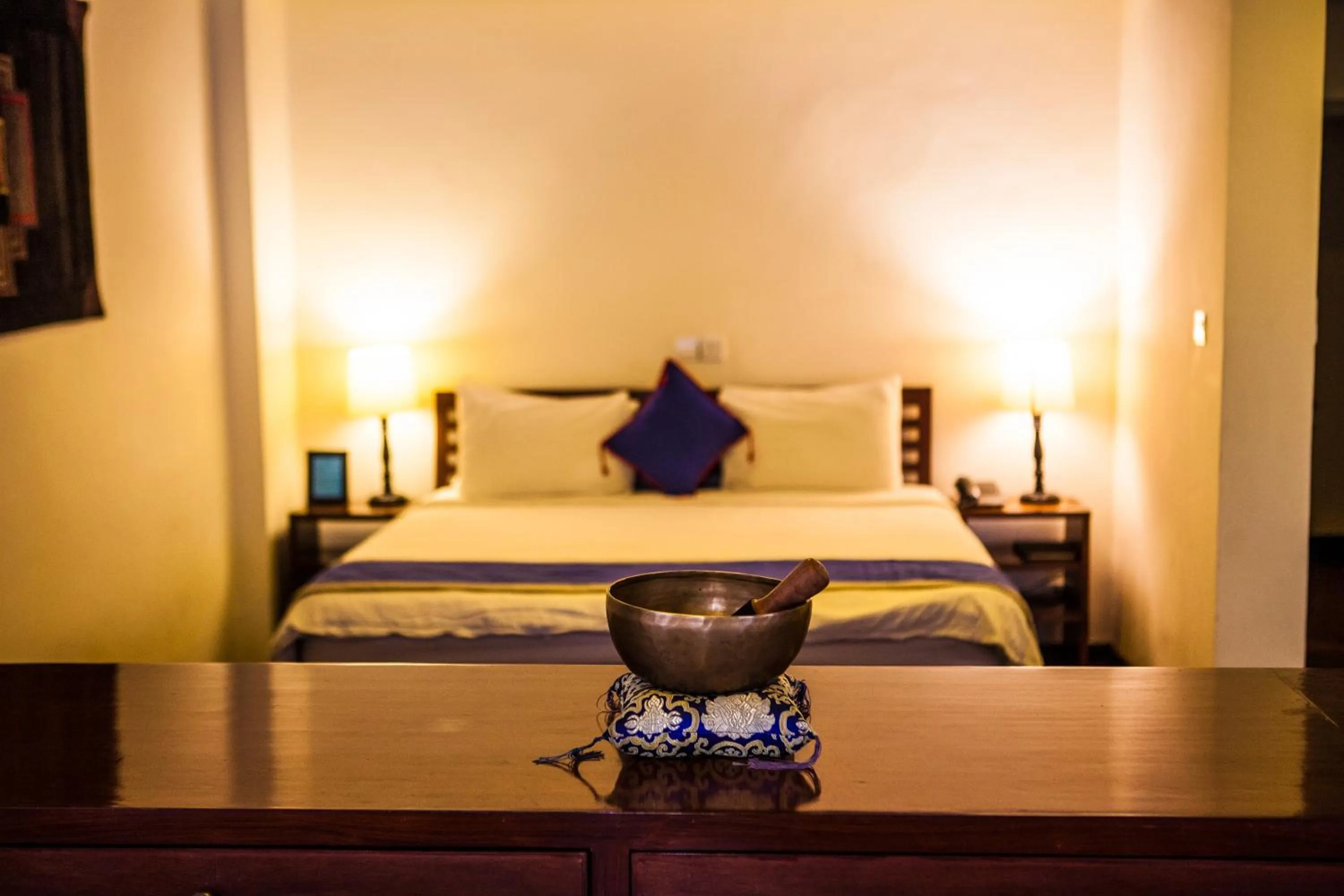 Decorative detail, Bed in Shambaling Boutique Hotel