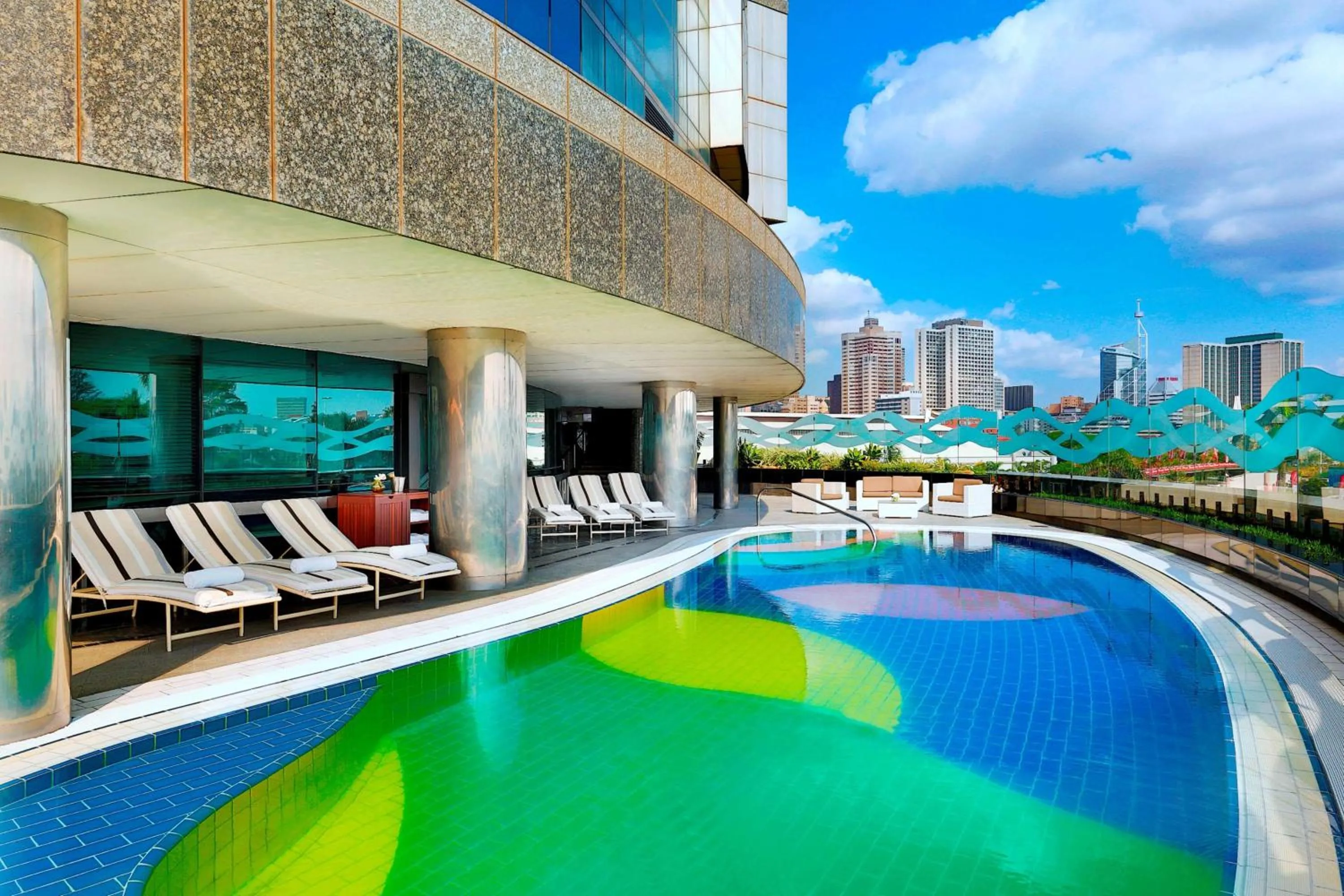 Pool view in Hilton Durban