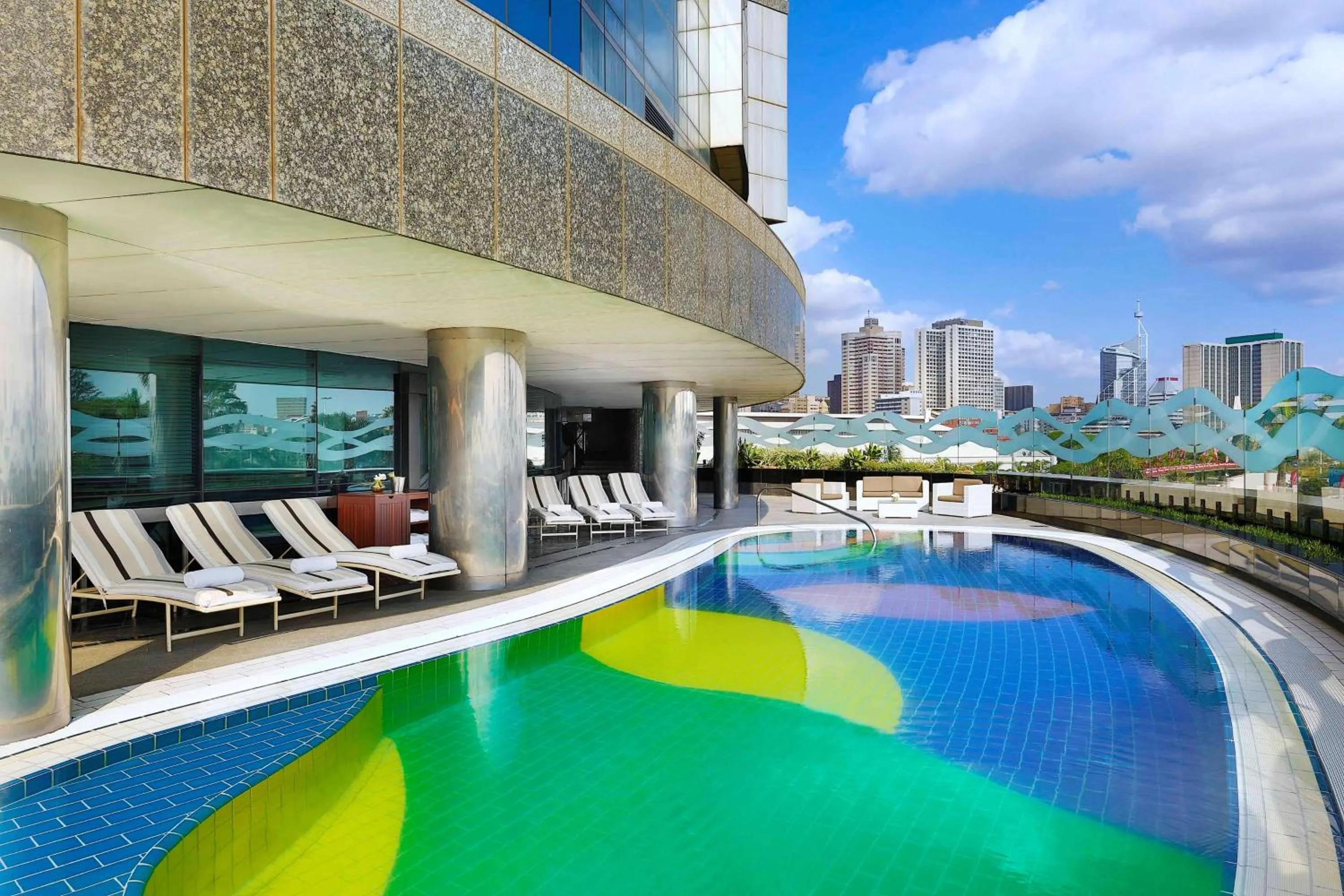 Pool view in Hilton Durban
