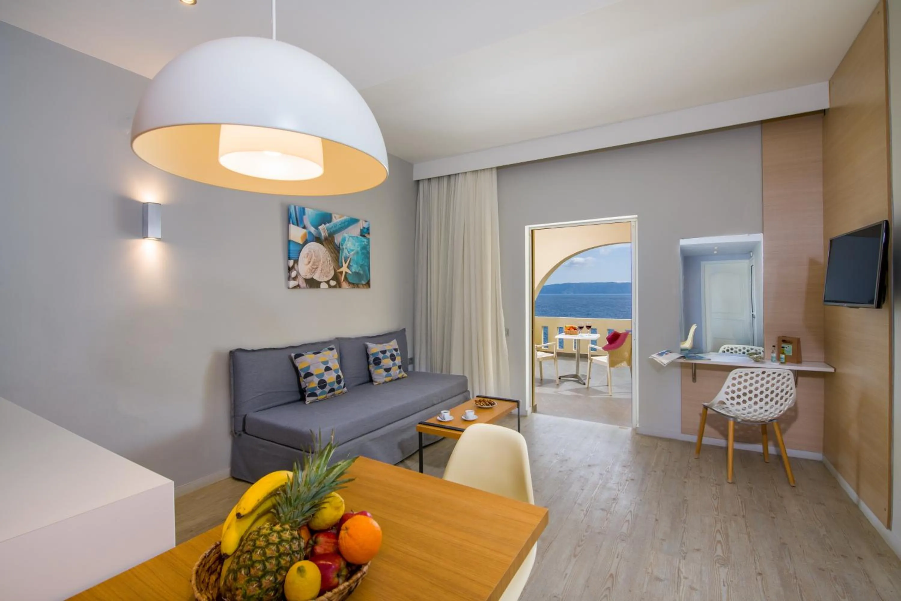 Seating area in Balos Beach