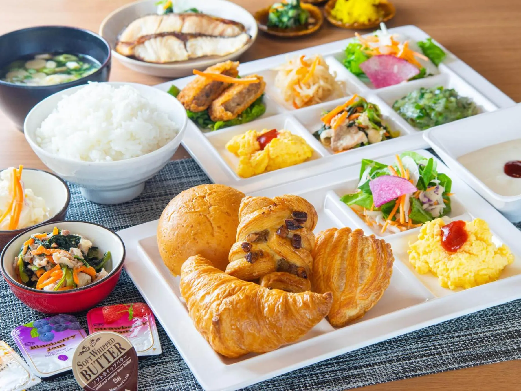 Buffet breakfast in Super Hotel Yamagata Sakurambo-Higashine Station Front